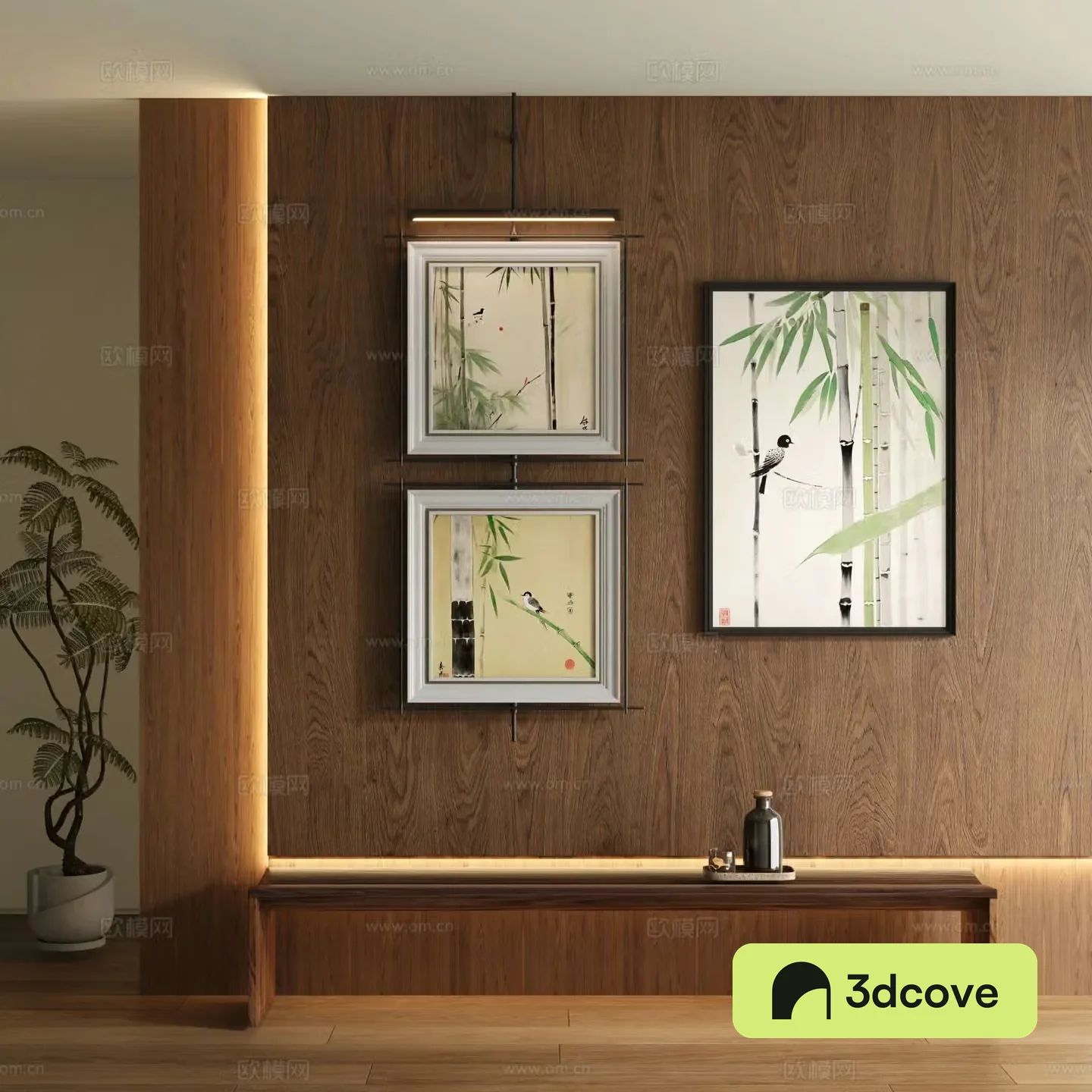 New Chinese style decorative painting bamboo hanging painting