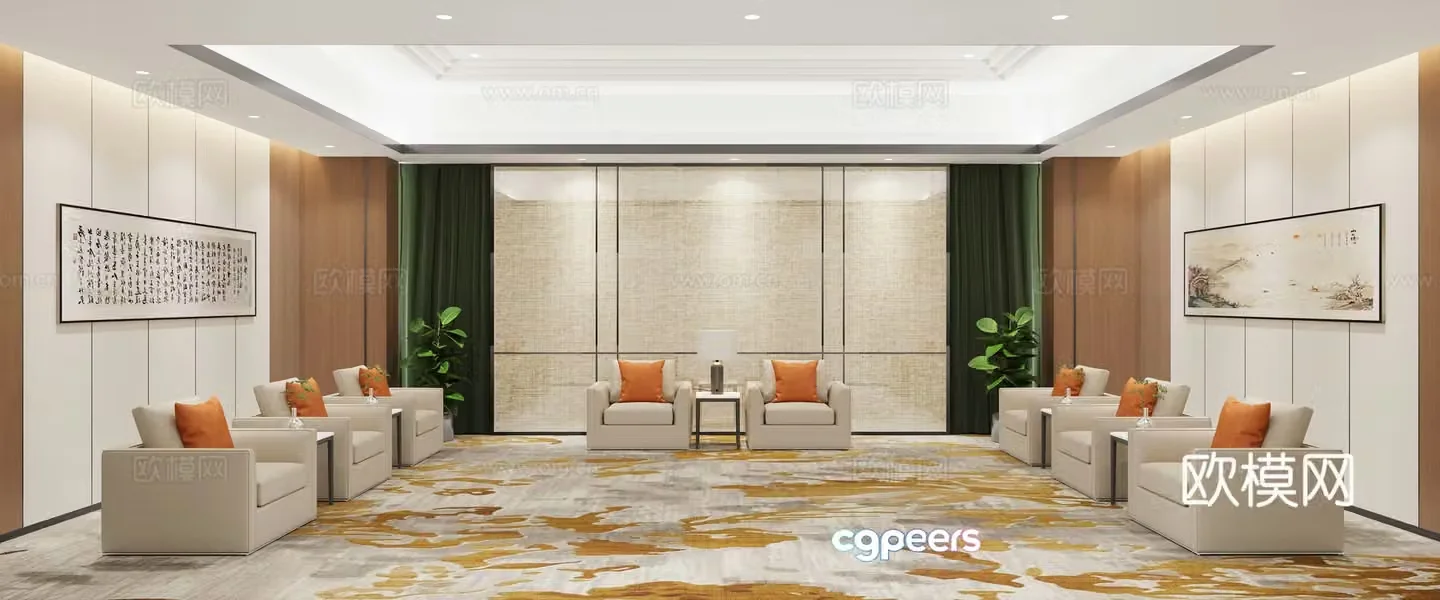 Modern VIP reception room VIP negotiation room 3D model