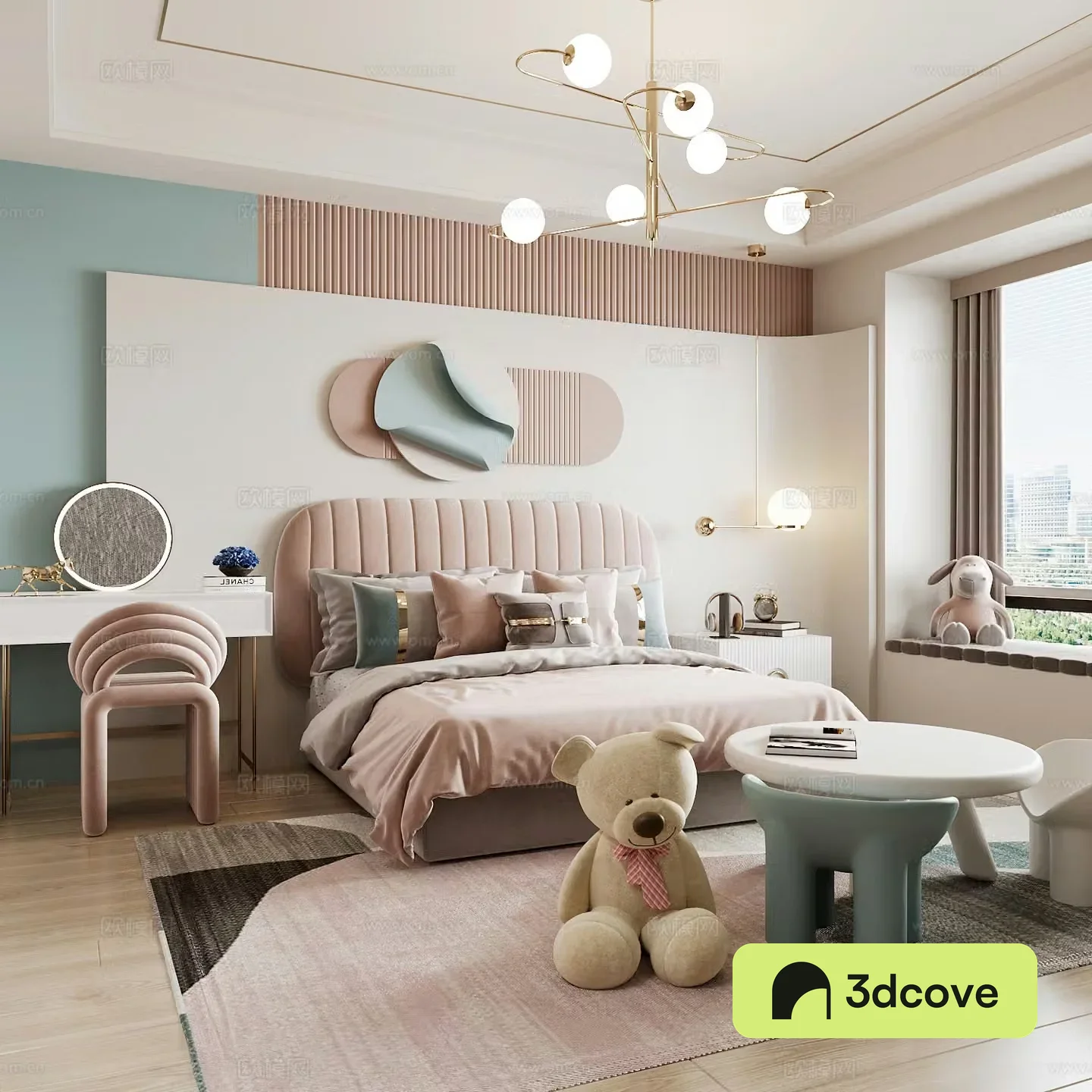 Modern children’s room girl’s room
