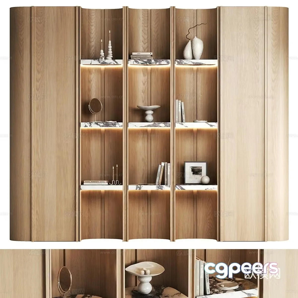 New Chinese style bookcase 3d model