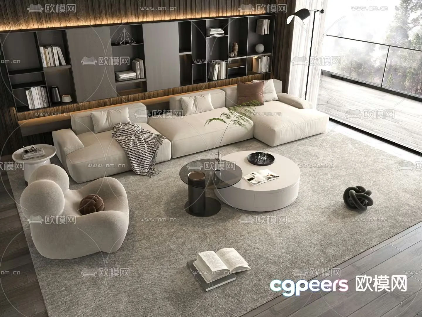 Modern modular sofa corner sofa 3d model