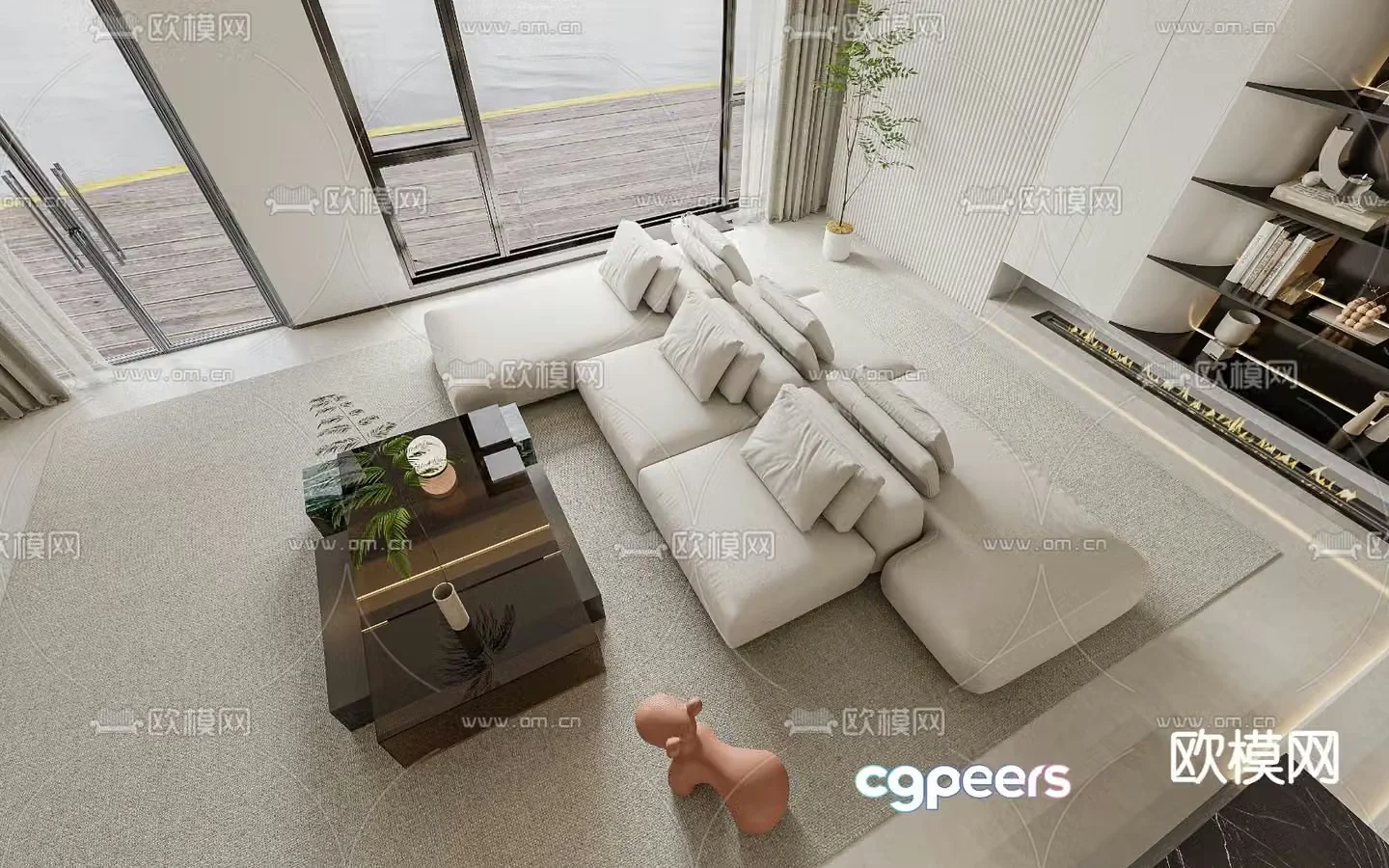 Modern sectional sofa 3d model