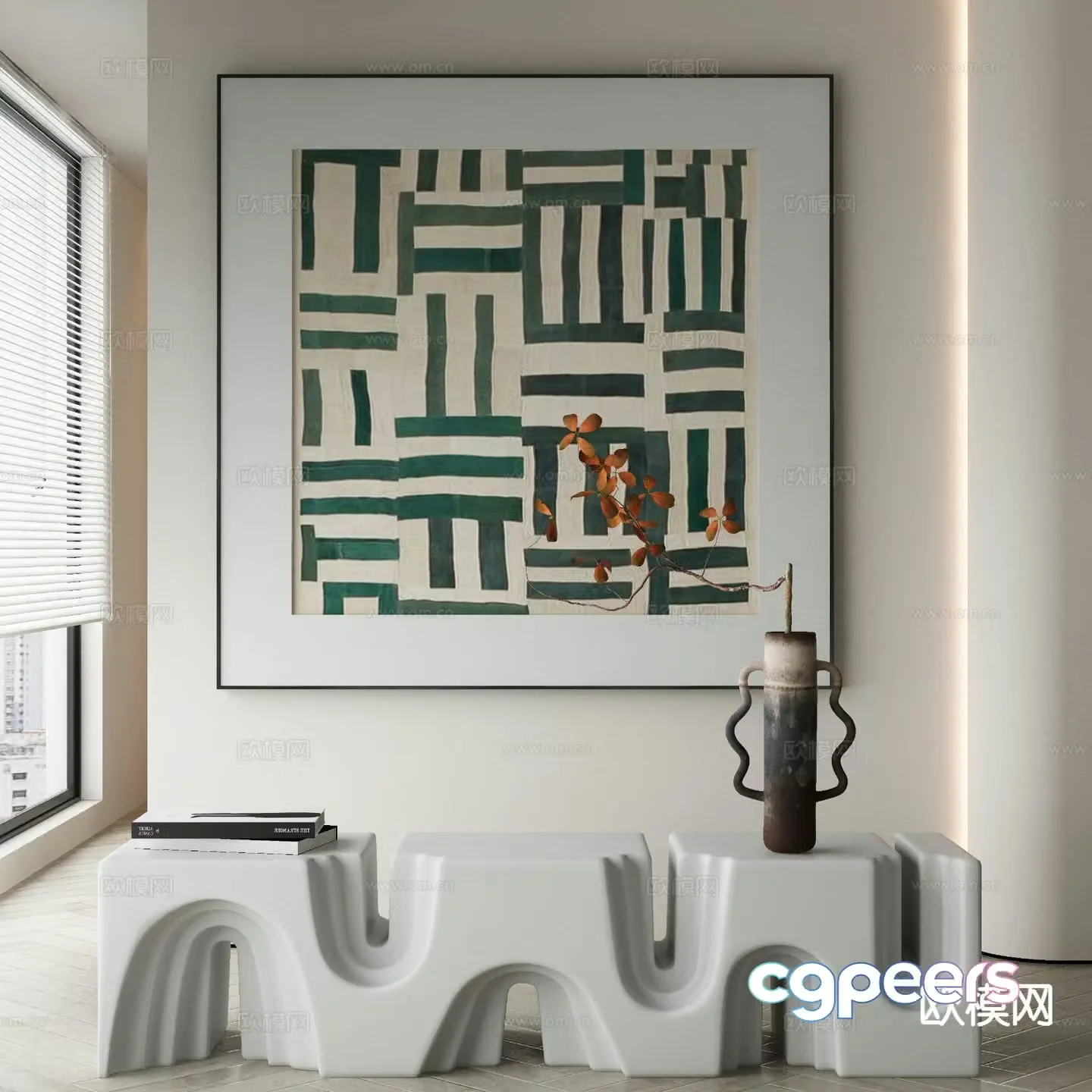 Modern art painting decorative painting 3d model