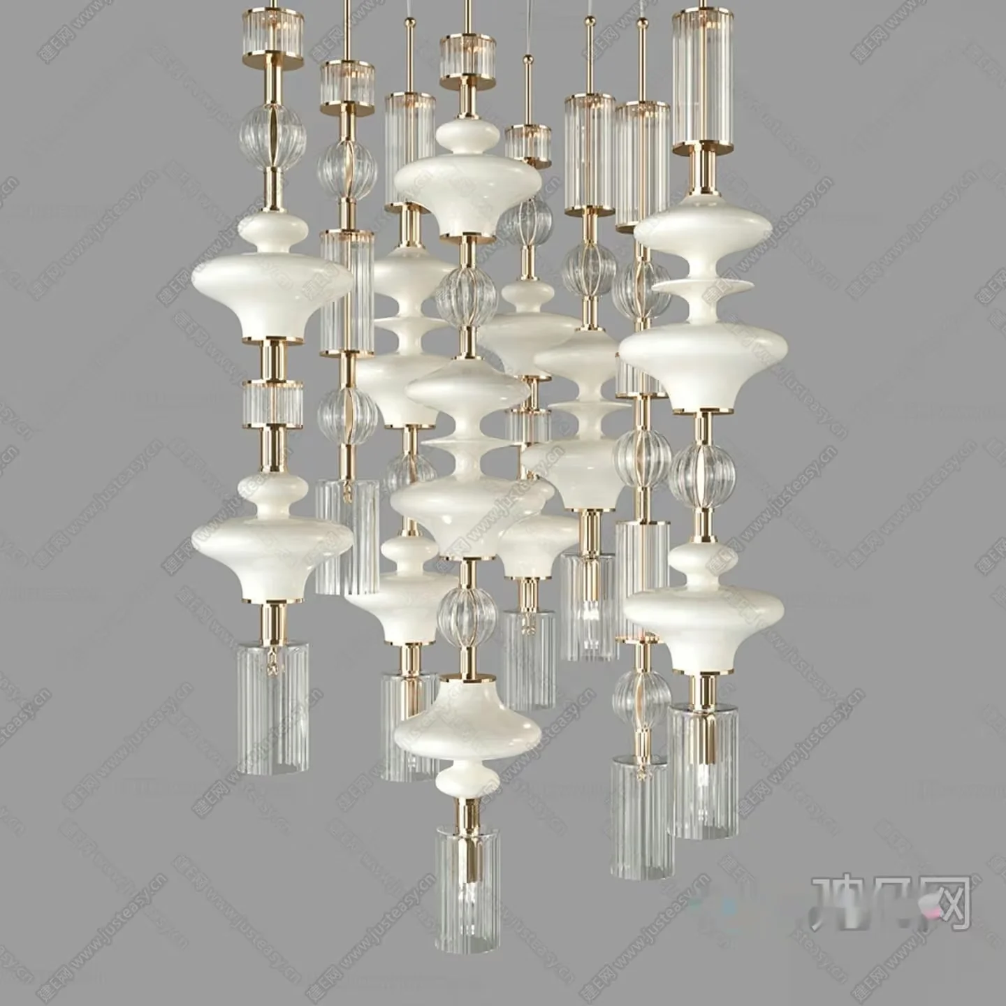 Gold Light Fixture 3D Model – 10343 – VRAY Render