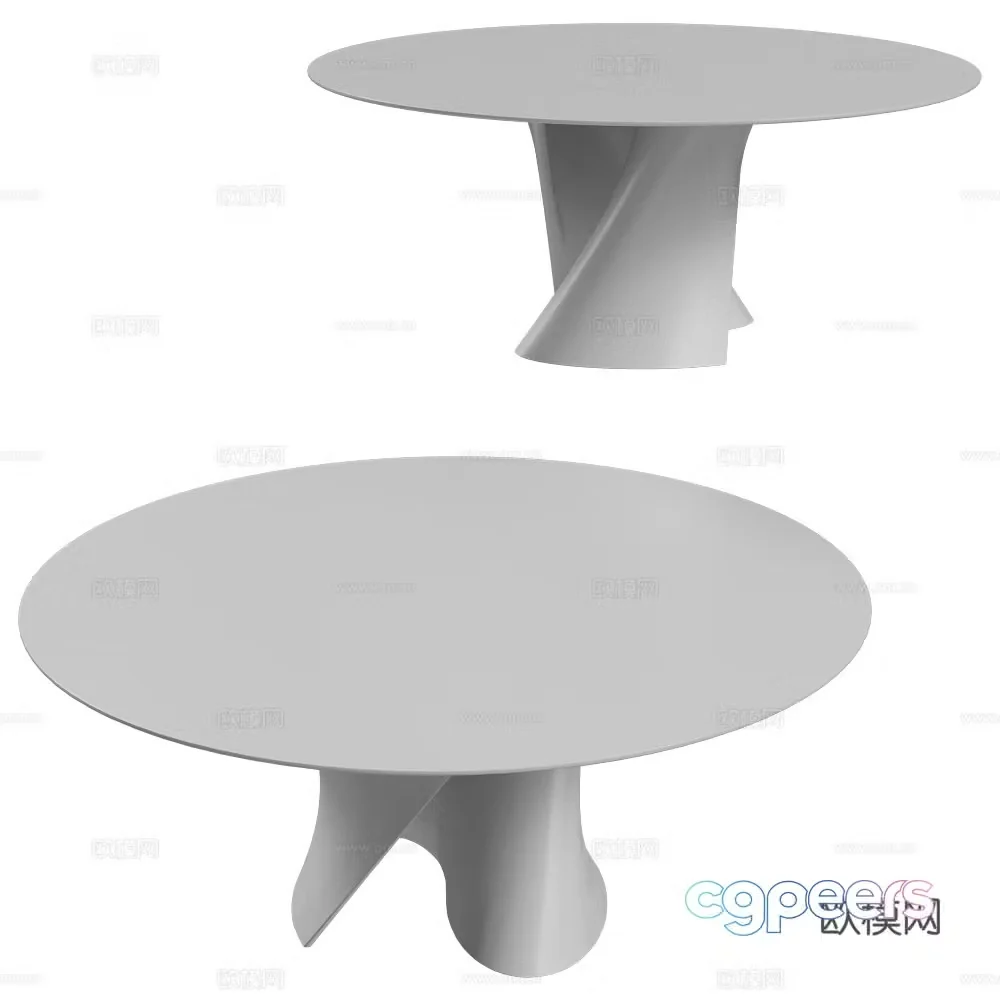 MDF Italia Dining Table Round Table 3D Model