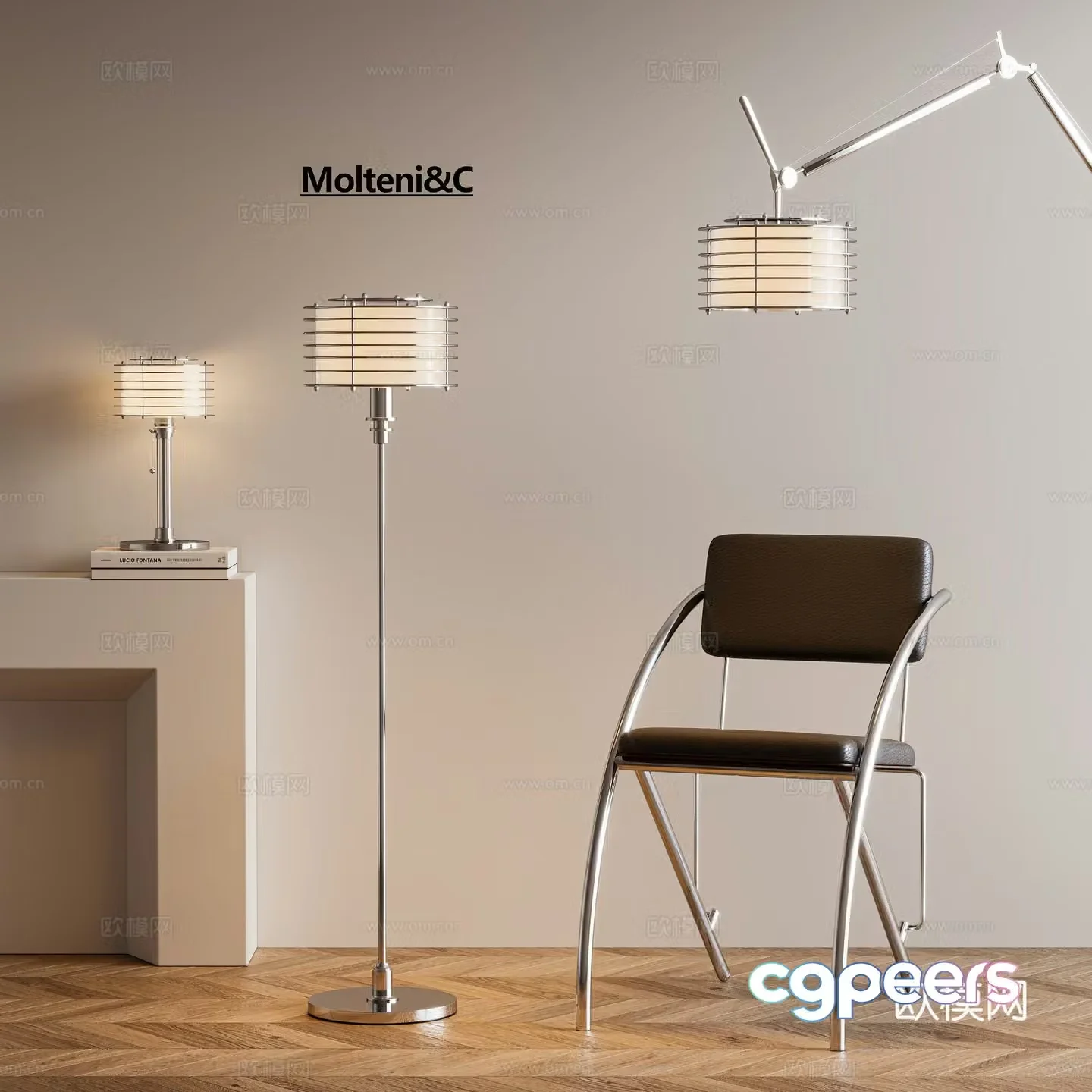 Modern simple lamp combination Modern Bauhaus lamp Bauhaus desk lamp Bauhaus floor lamp 3D model