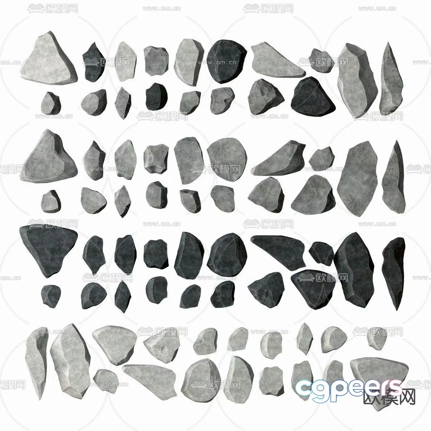 stone gravel landscape stone 3d model