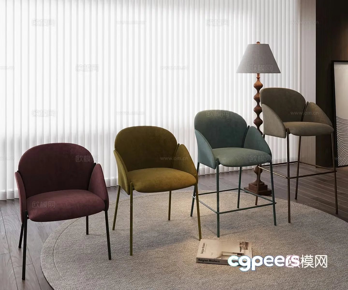 Modern single chair 3d model