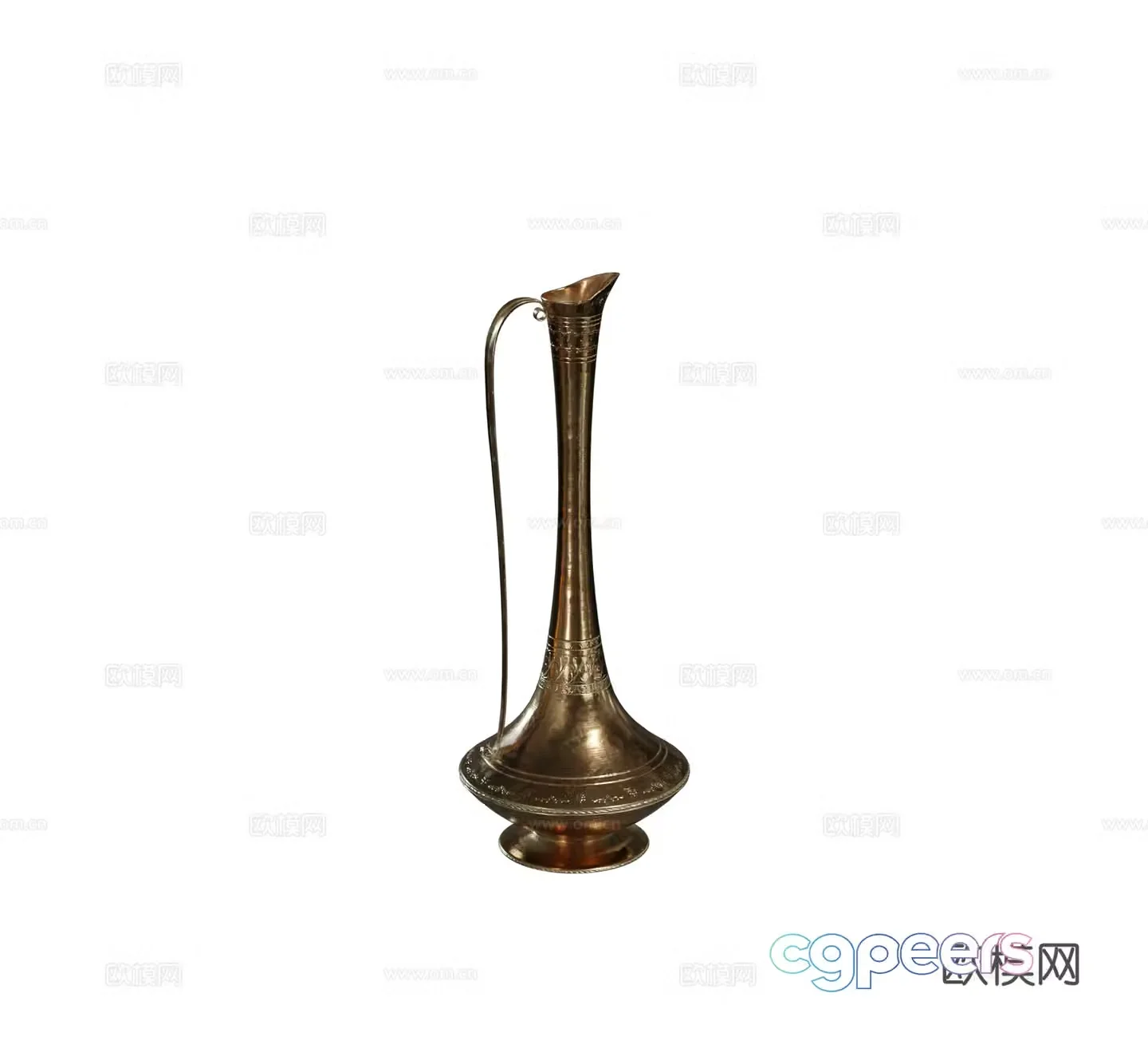 European French American brass vase brass wine pot metal vase wine pot combination 3D model