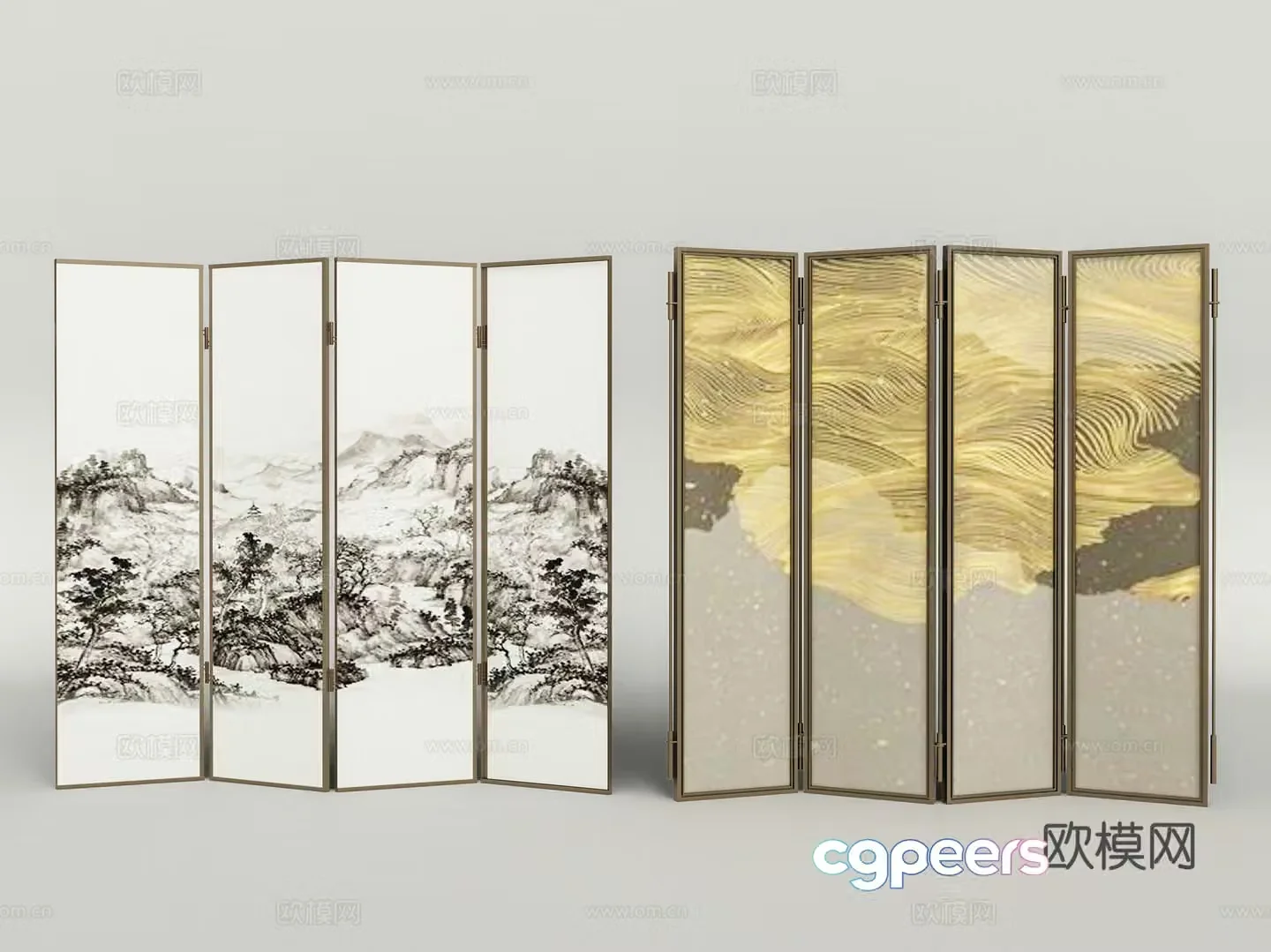 New Chinese screen 3D model