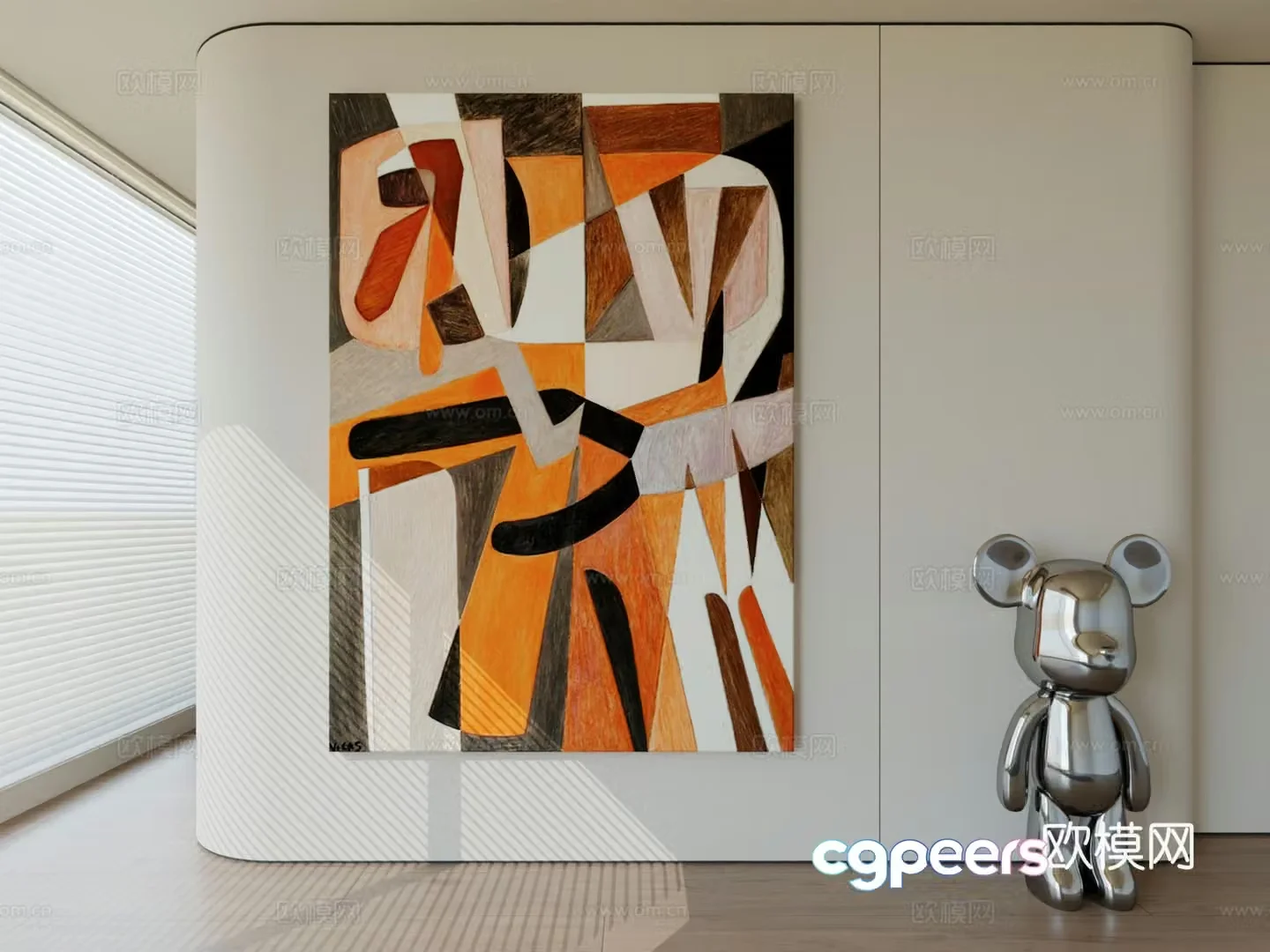 Modern minimalist hanging painting abstract art hanging painting 3d model