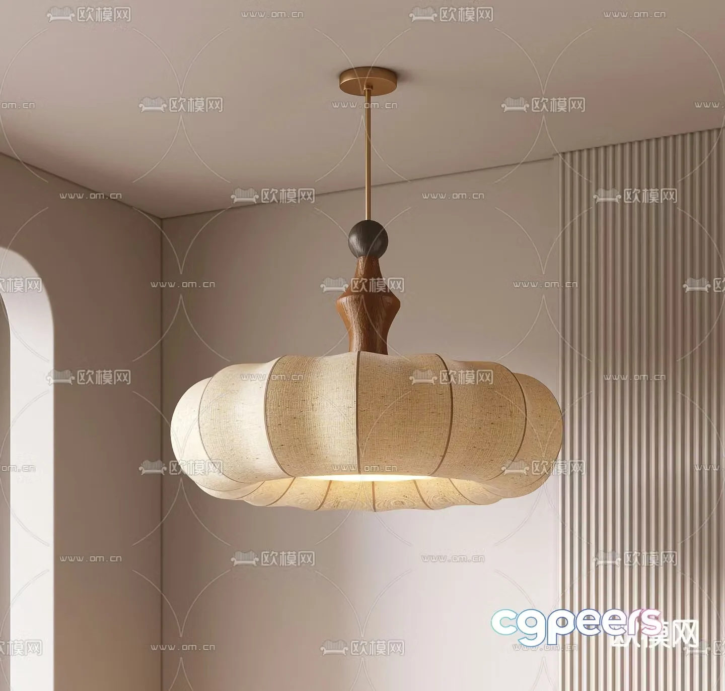 Medieval style chandelier log chandelier 3d model