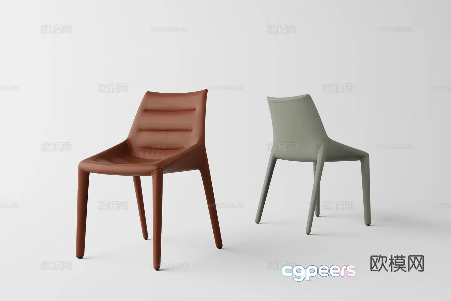 Modern minimalist dining chair 3d model