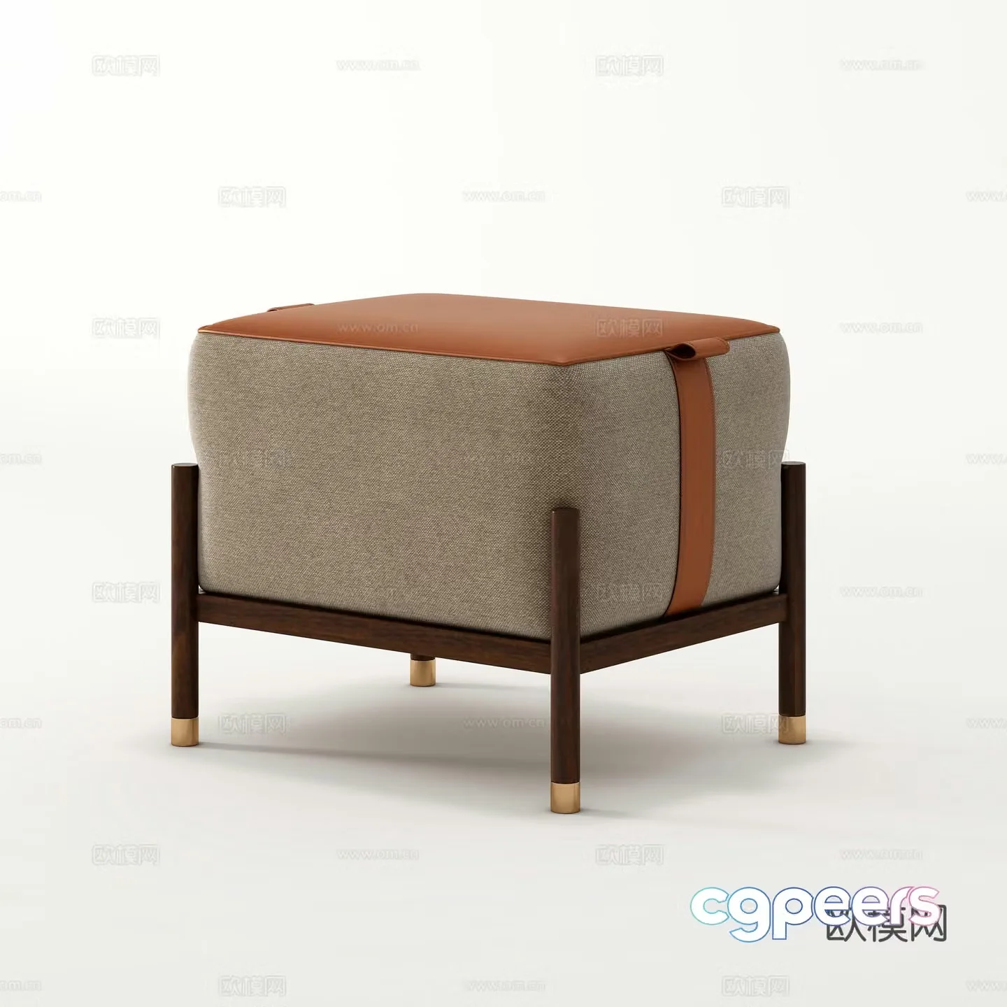 Modern Chinese stool Makeup Stool Changing Stool 3D Model