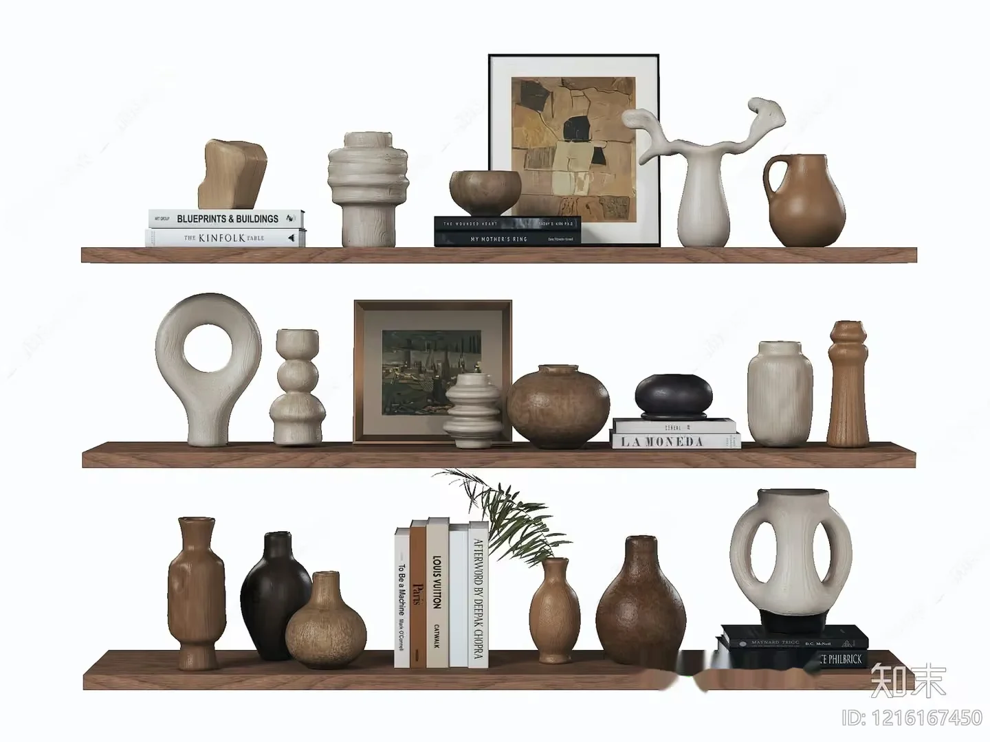 Modern Decorative Shelves 3D Model – 12294 – VRAY Render