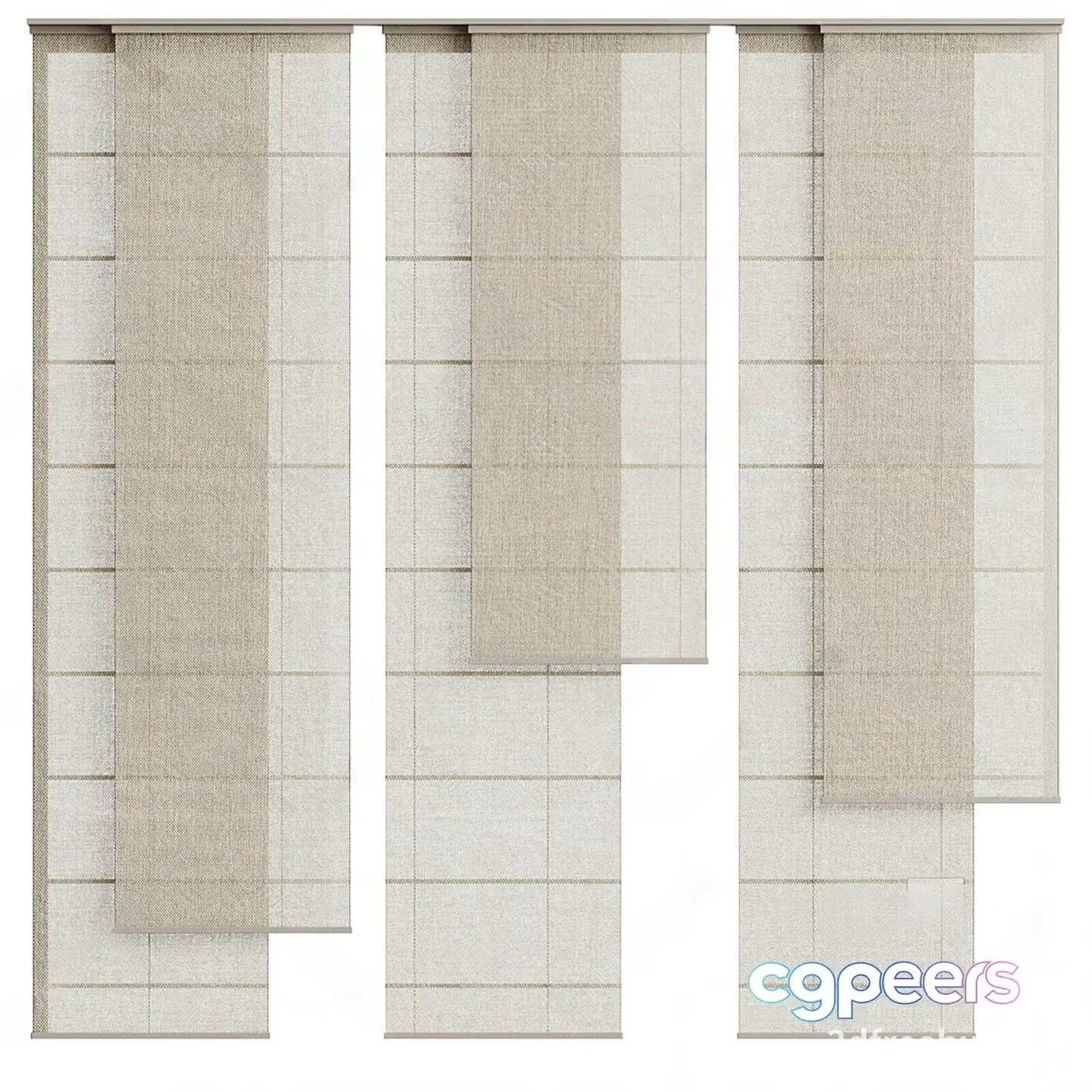Neutral Window Treatments 3D Model – 21086 – VRAY Render