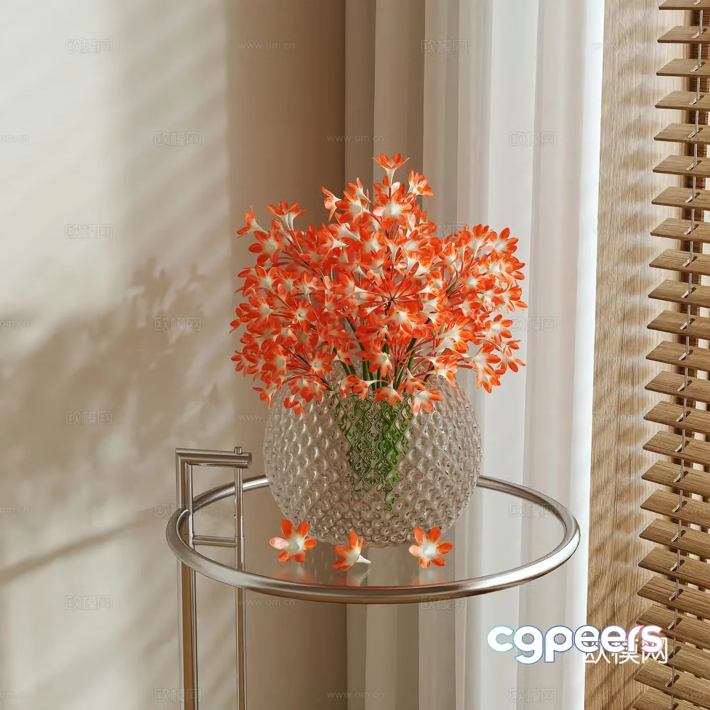 vase floral arrangement flower arrangement 3d model