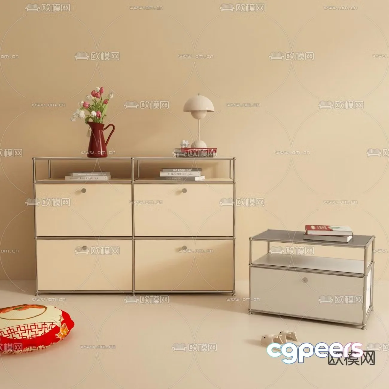 Modern sideboard drawer storage cabinet 3d model