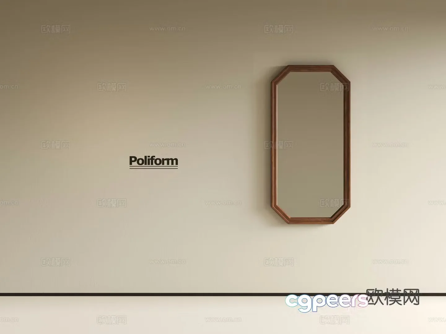 Wabi-sabi mirror dressing mirror bathroom mirror 3d model