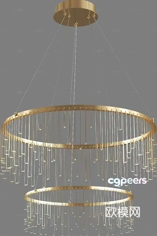 Light luxury chandelier ring chandelier 3d model