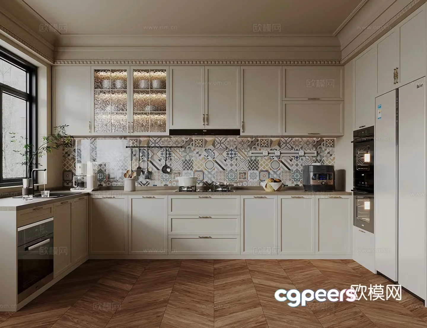 French medieval style kitchen 3d model