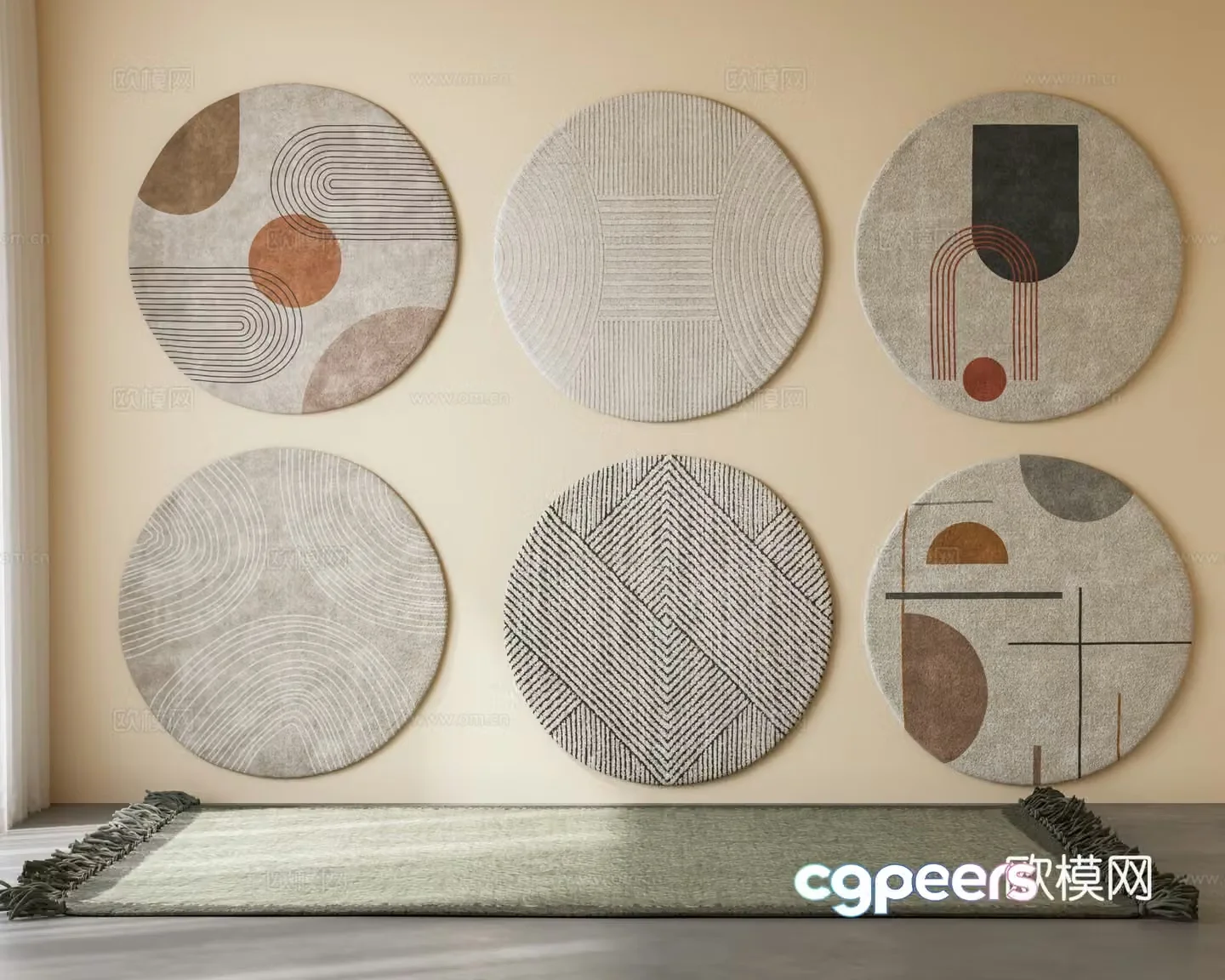 Modern round carpet children’s carpet dopamine carpet round carpet carpet fluff carpet 3d model