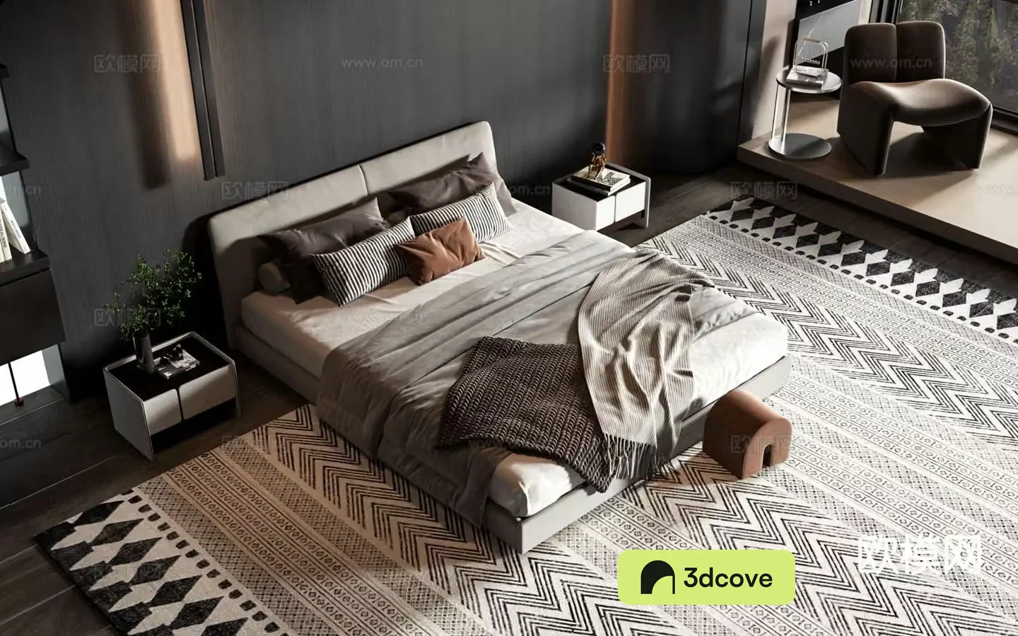 Modern double bed