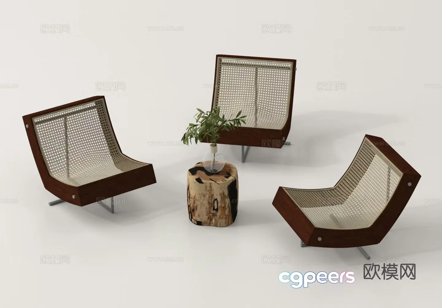Outdoor sofa leisure table and chair 3d model