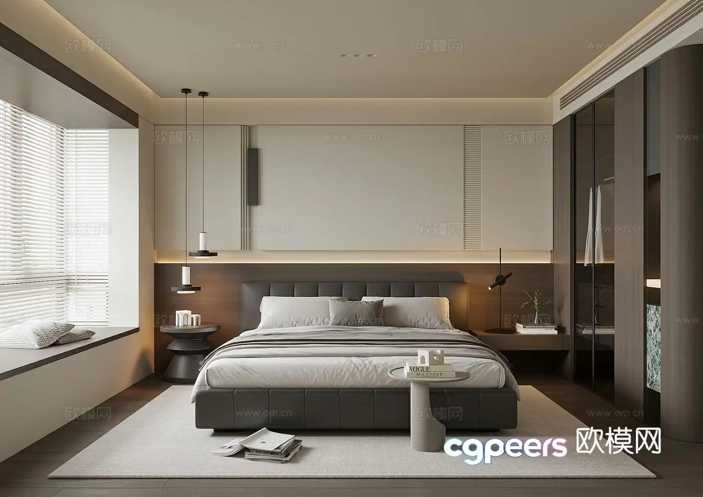 Modern home bedroom master bedroom 3d model