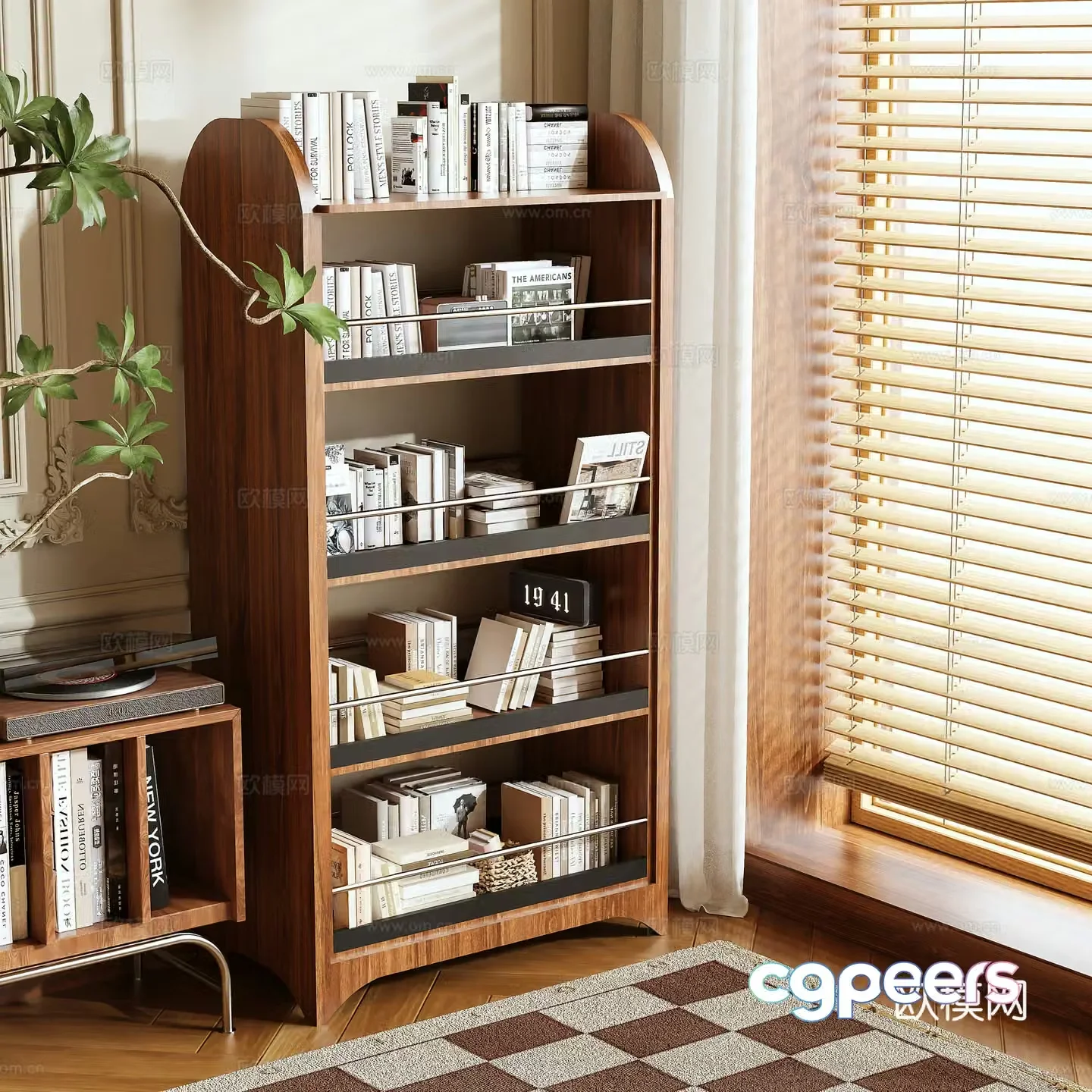 Middle-aged bookshelf 3D model