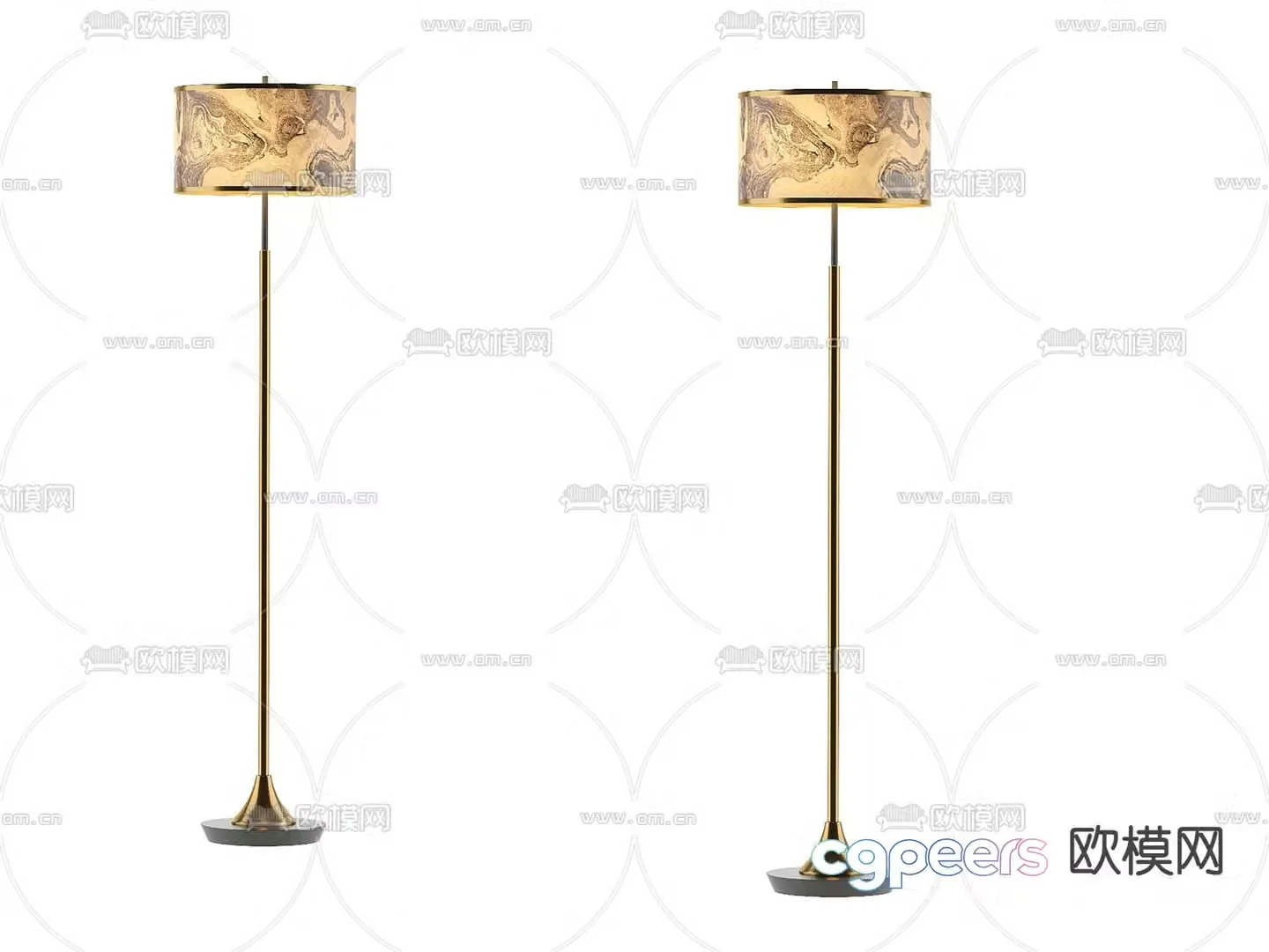 Light luxury floor lamp New Chinese style floor lamp 3D model