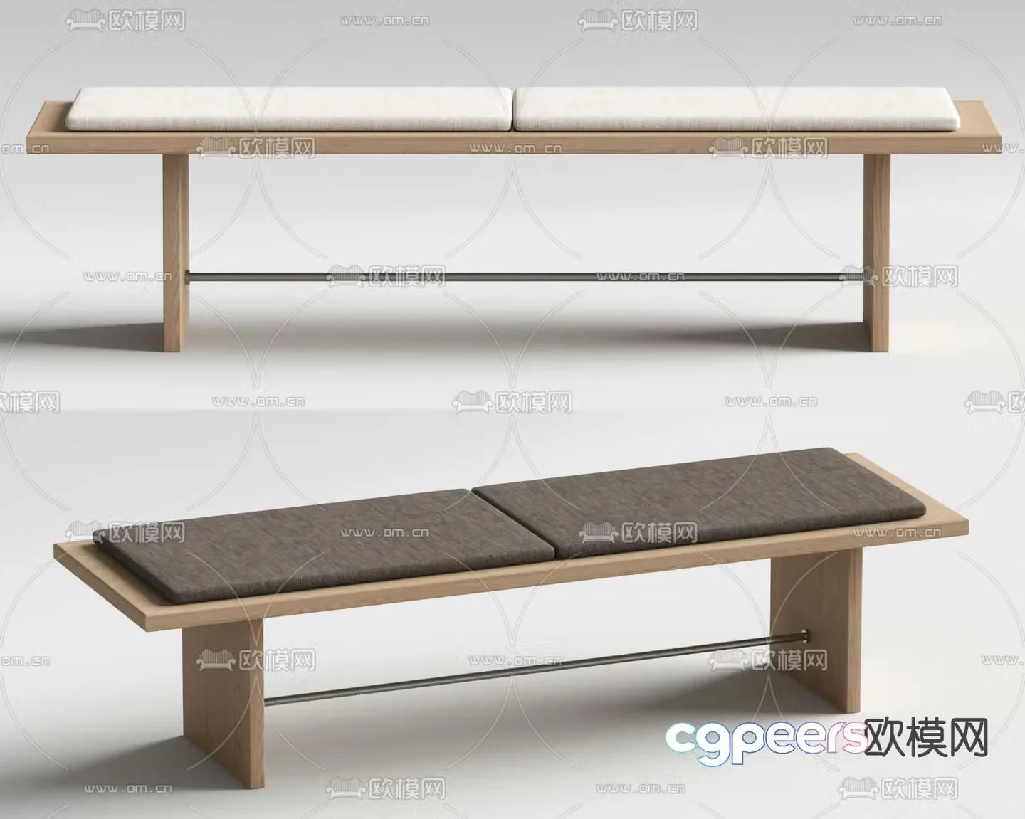 GUBI stool bench footrest 3d model