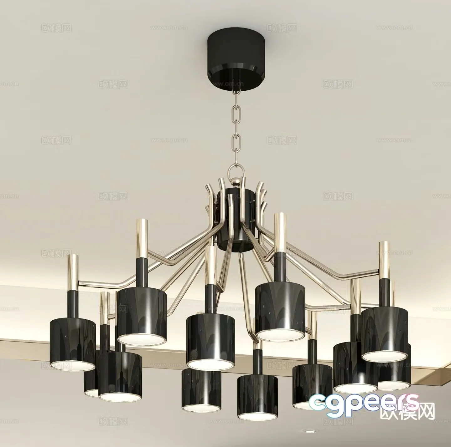Light luxury chandelier hall chandelier 3d model