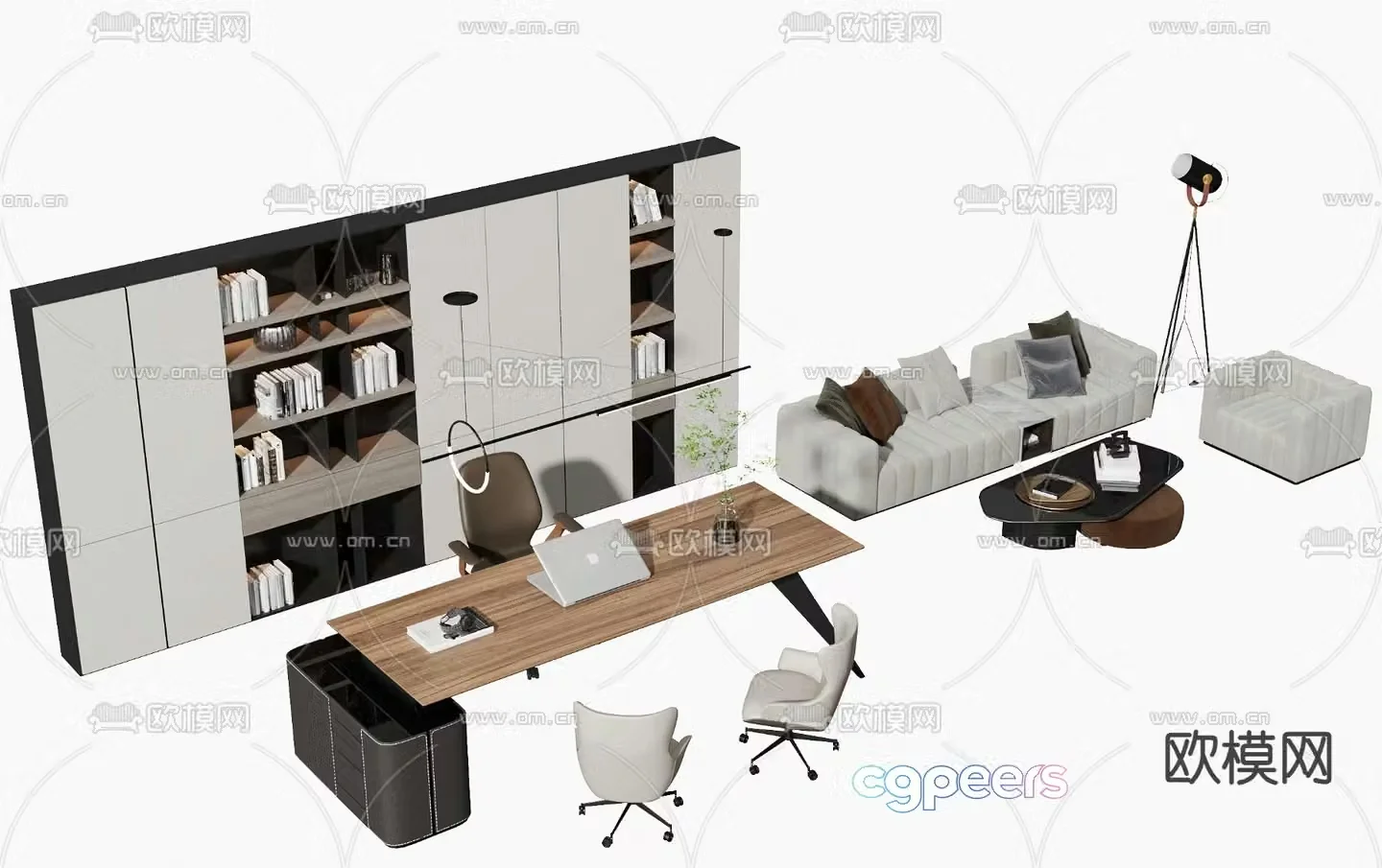 Office desk boss desk desk desk 3d model