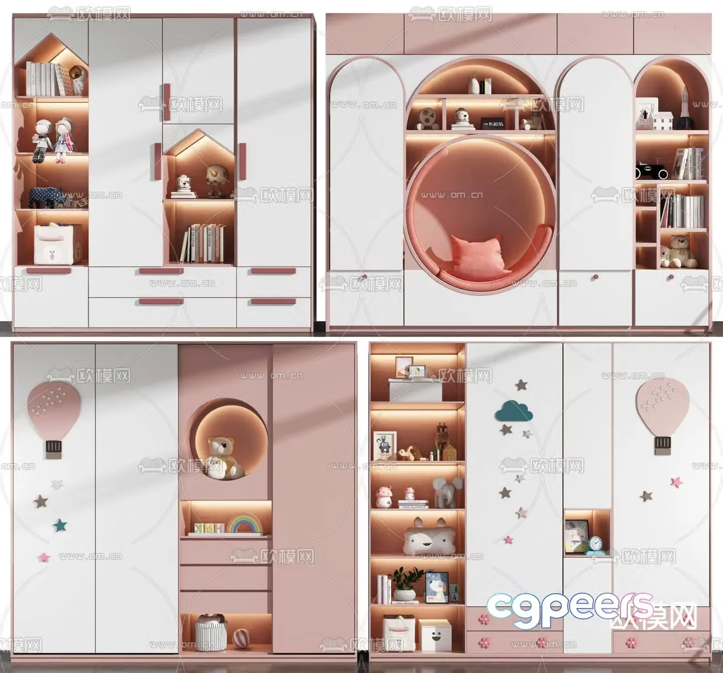 Modern children’s wardrobe 3d model