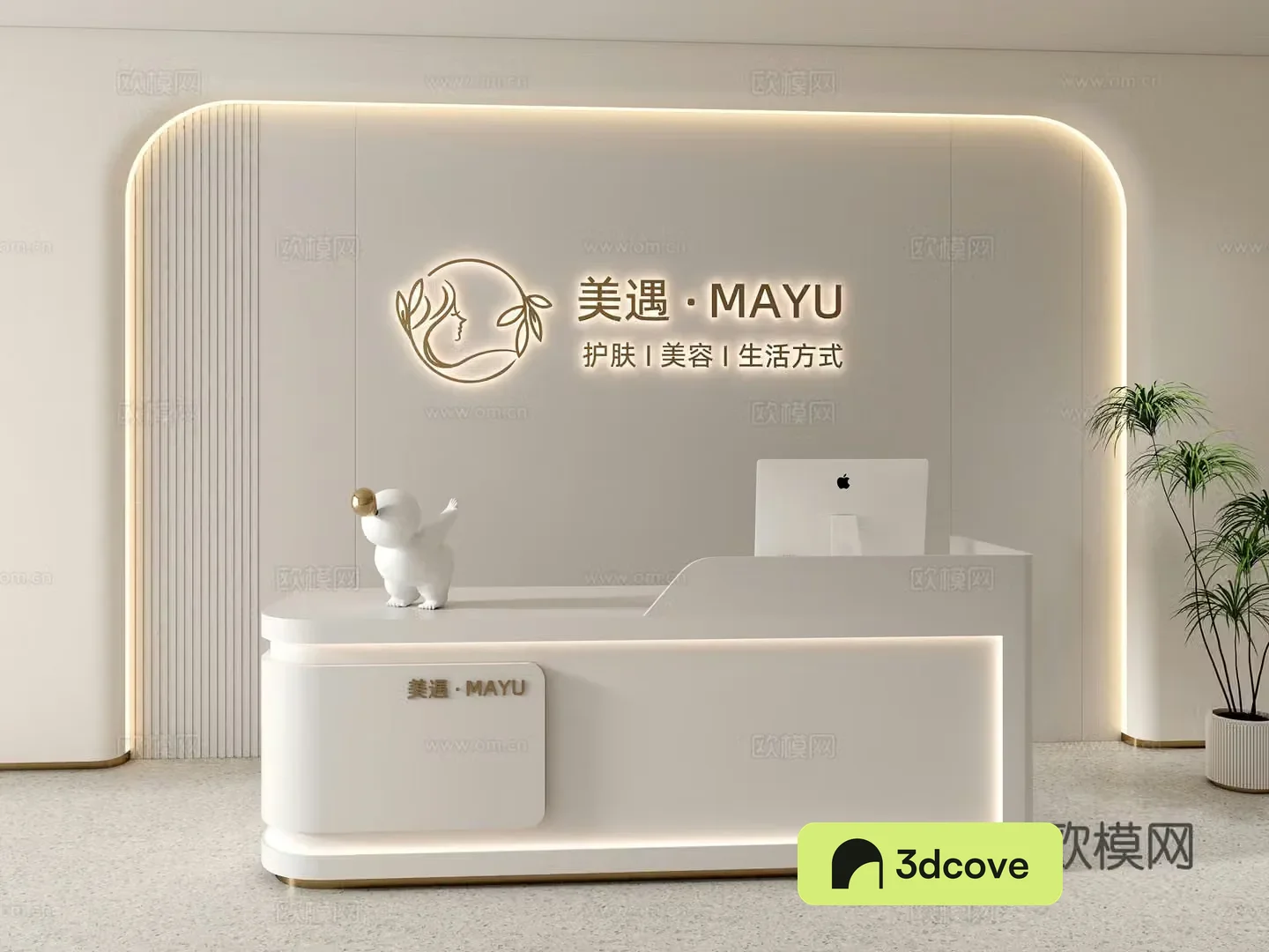 Modern front desk Beauty salon front desk Company front desk Simple front desk Beauty salon image wall B&B