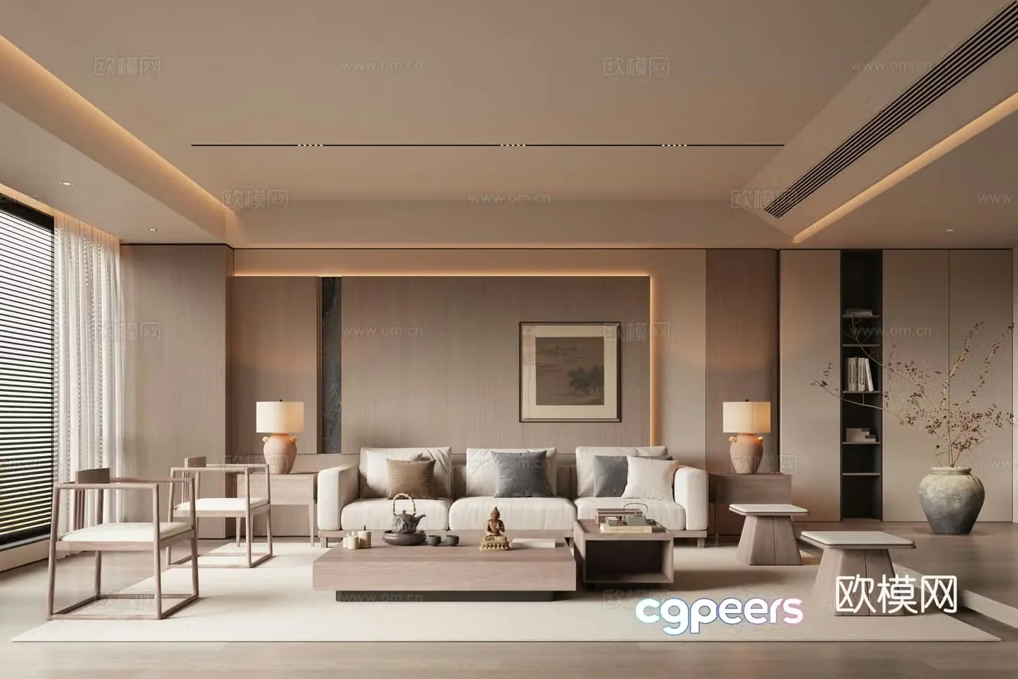 New Chinese Song style living room 3D model