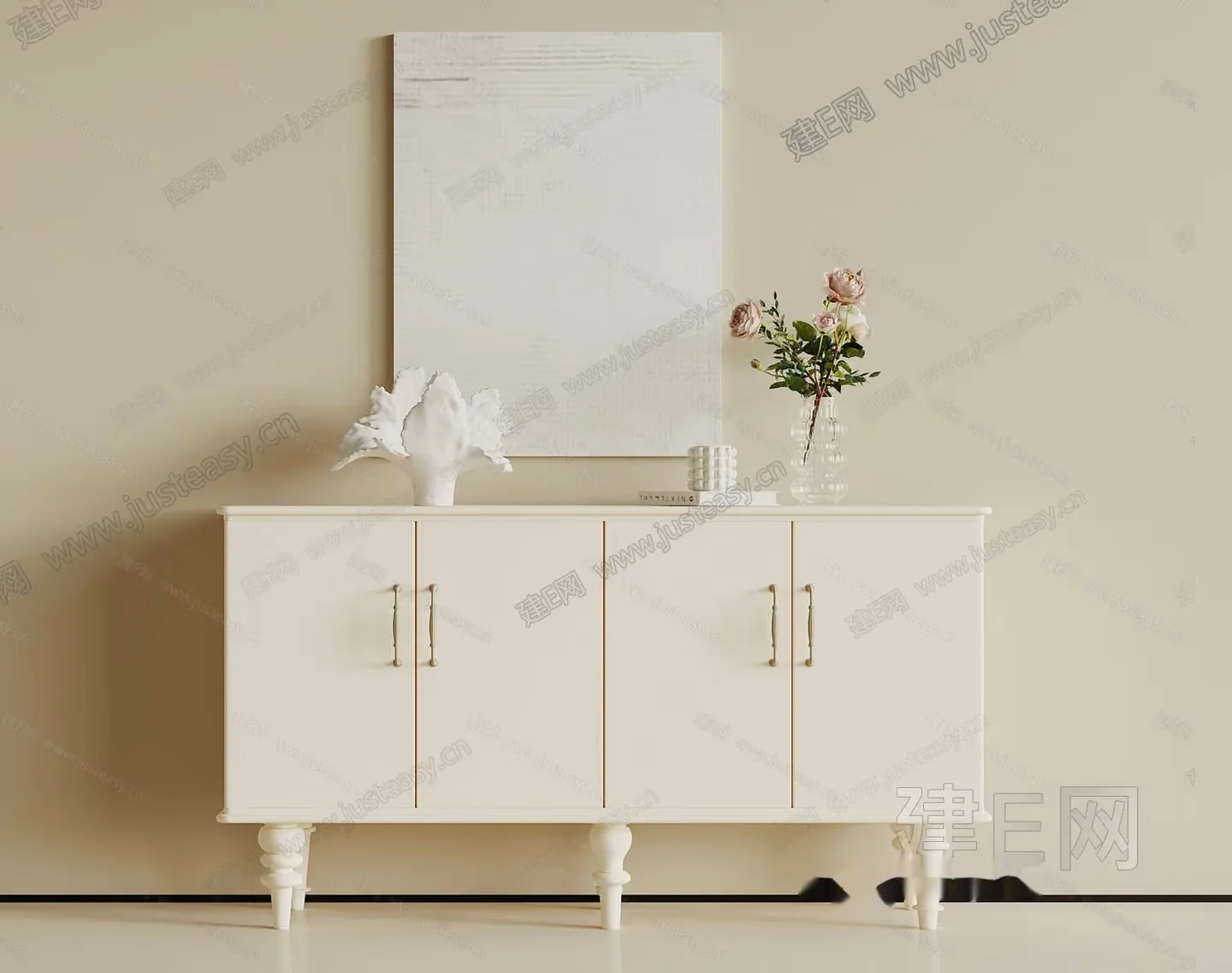 A White Cabinet 3D Model – 4084 – VRAY Render