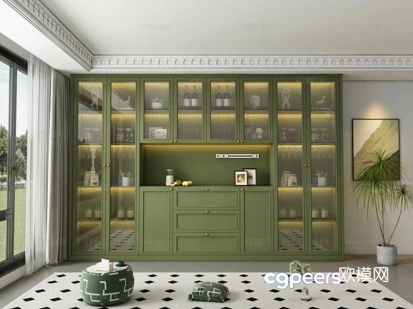 Modern French wine cabinet 3d model