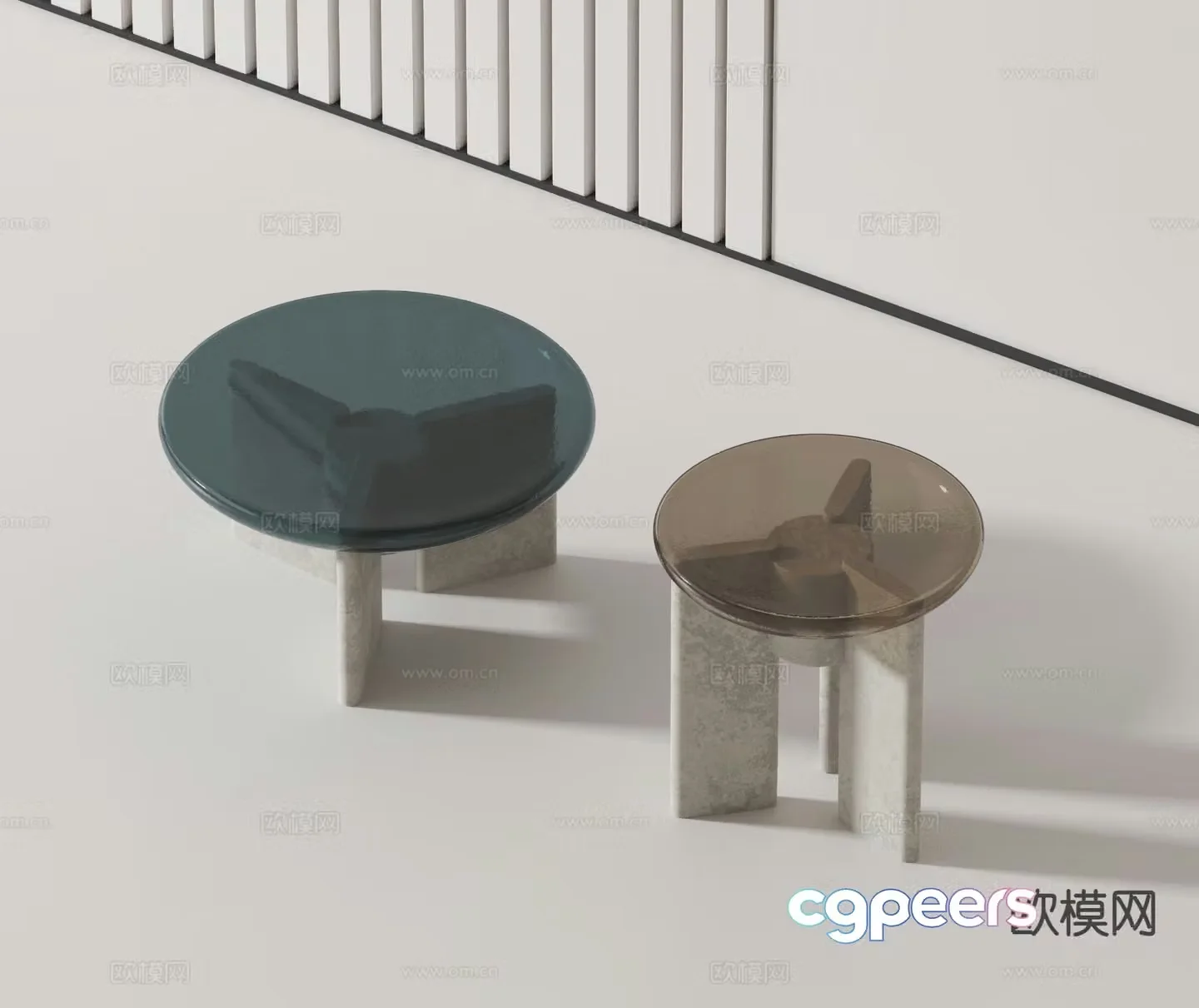 Modern glass coffee table 3d model