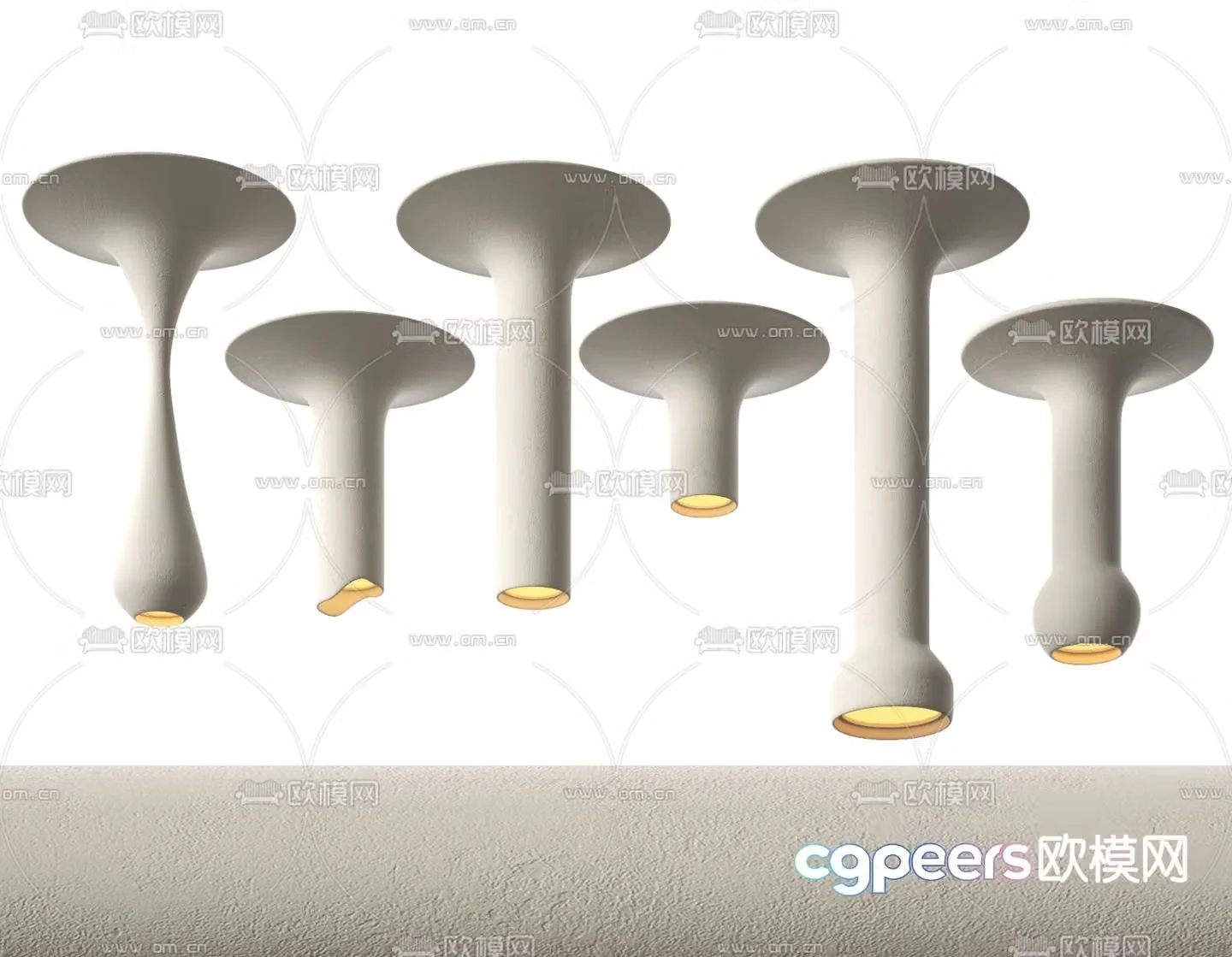 Wabi-sabi chandelier plaster lamp 3d model