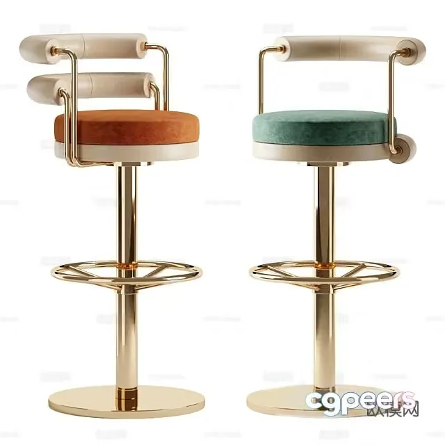 3D model of high-legged bar chair