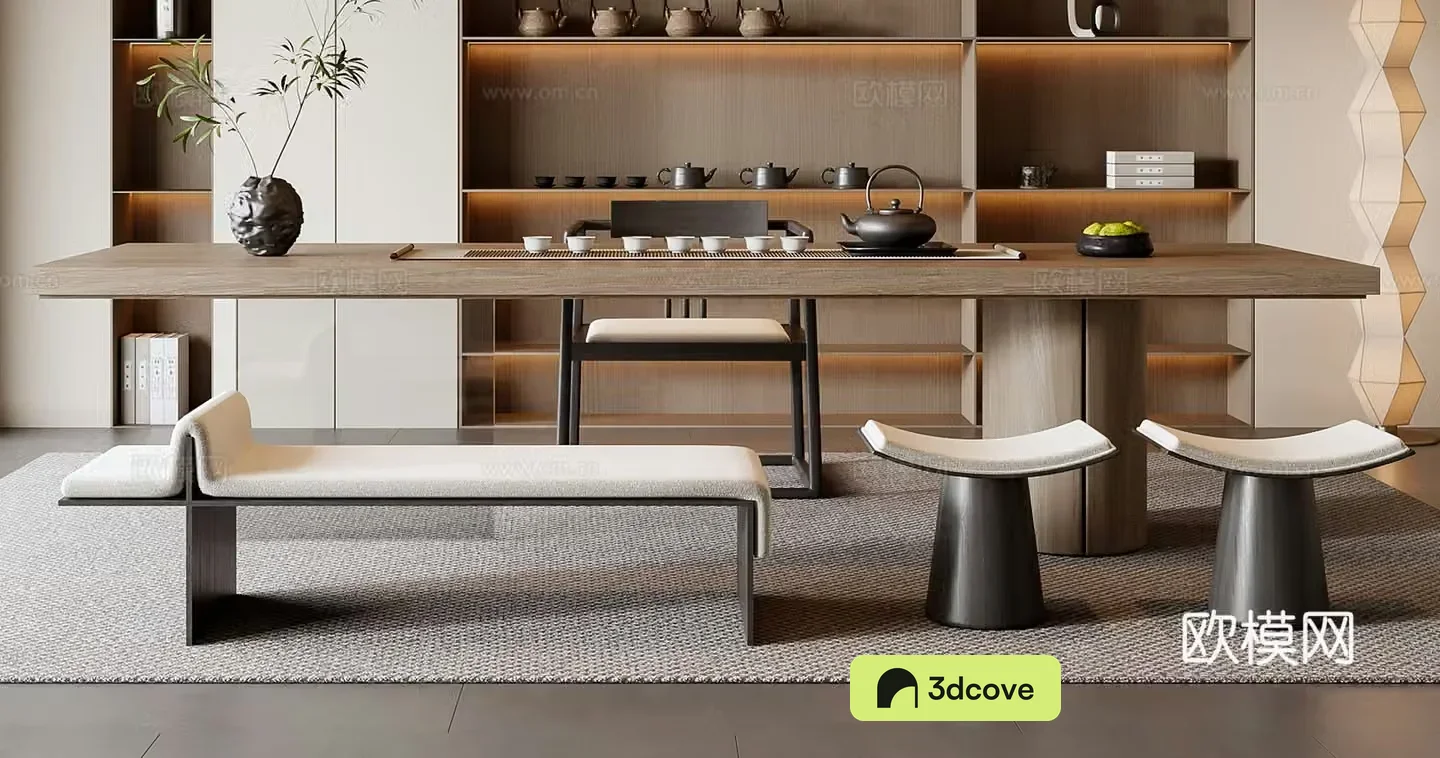 New Chinese-style tea table and chair combination