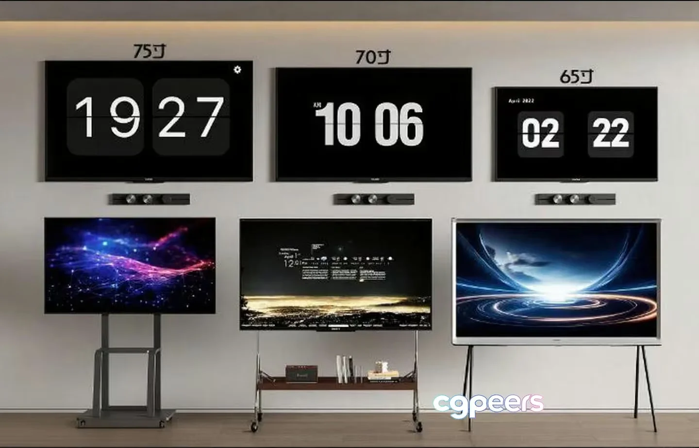 Modern Electronic Displays 3D Model – 11465 – VRAY Render