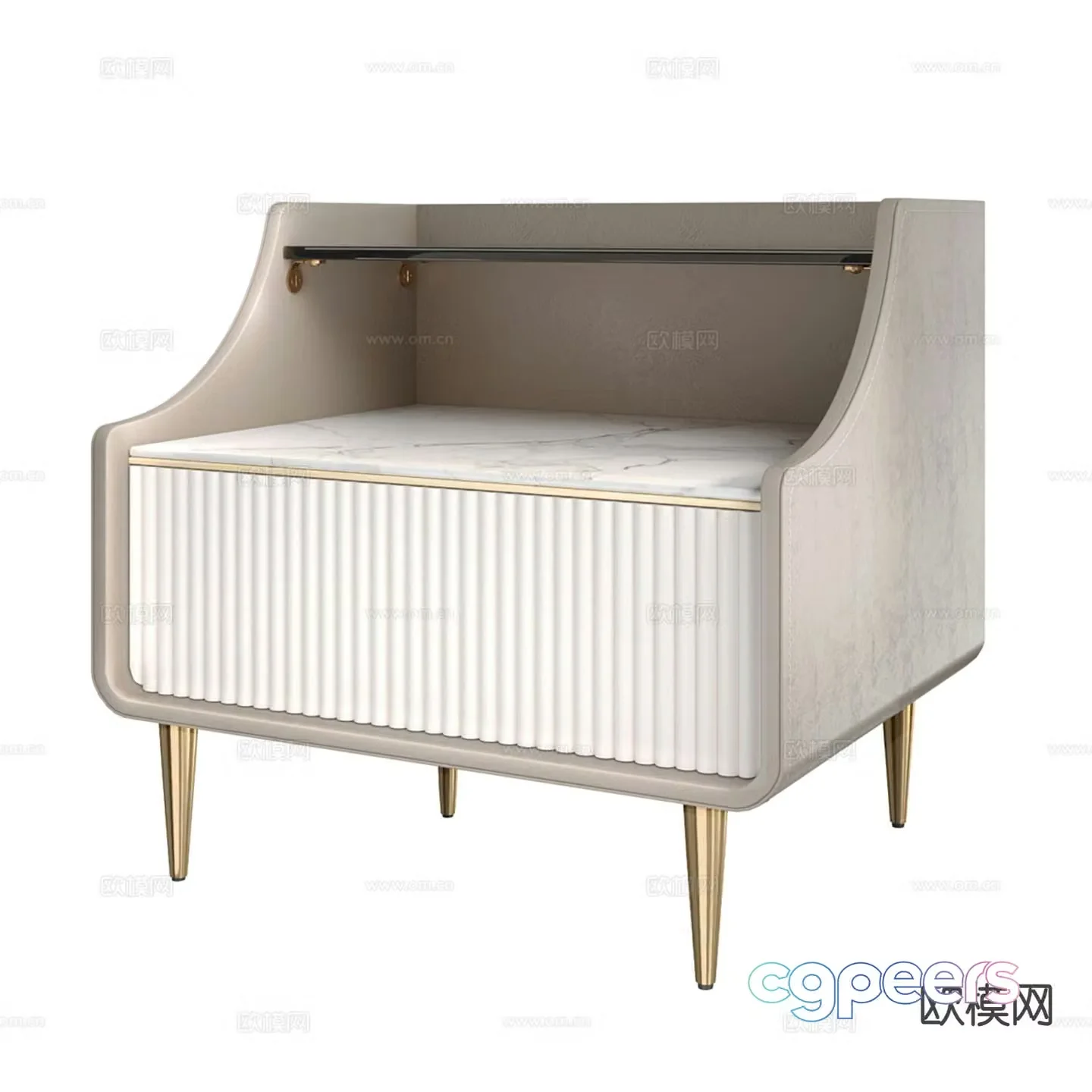 Modern bedside table 3d model