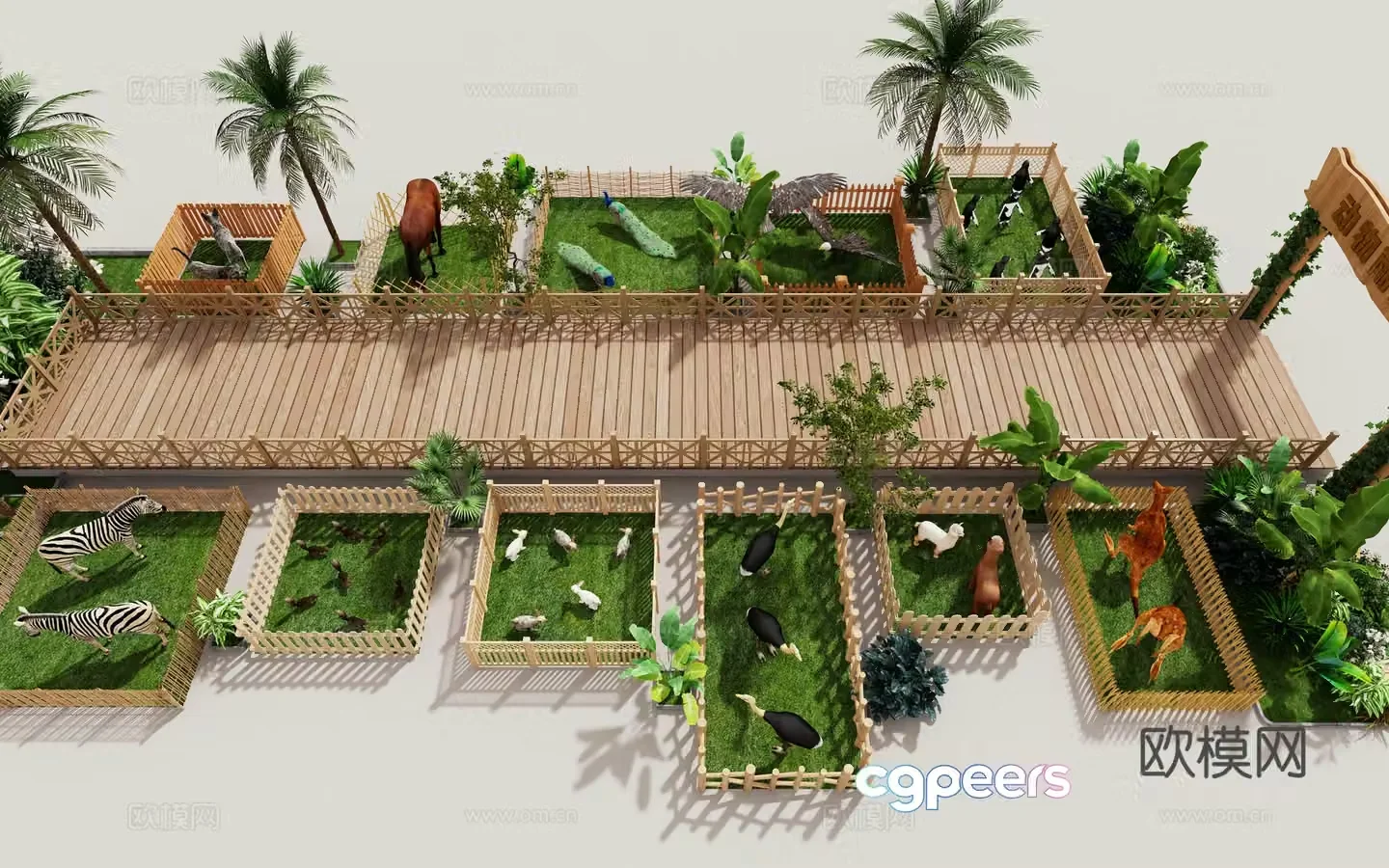 Modern zoo pet paradise 3d model