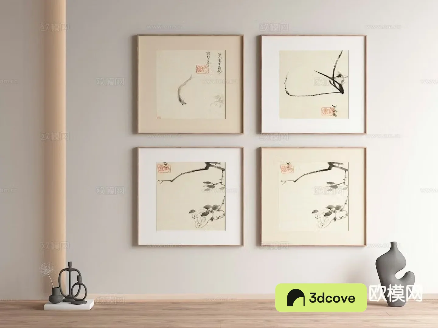 New Chinese style decorative painting calligraphy and painting Zen hanging painting