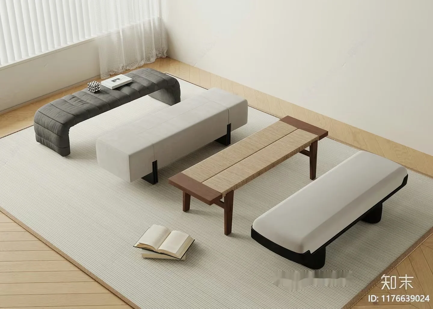 Modern Japanese Living Room 3D Model – 2306 – VRAY Render