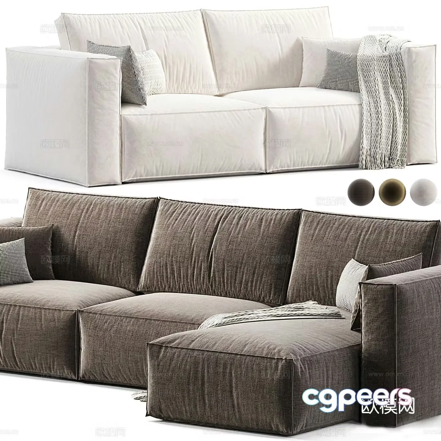 Ebi Happy corner sofa multi-person sofa 3d model