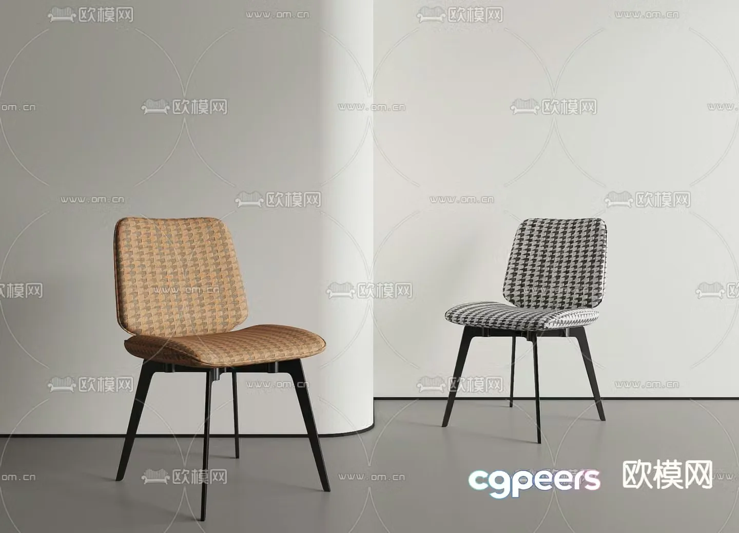 Modern single chair dining chair 3d model